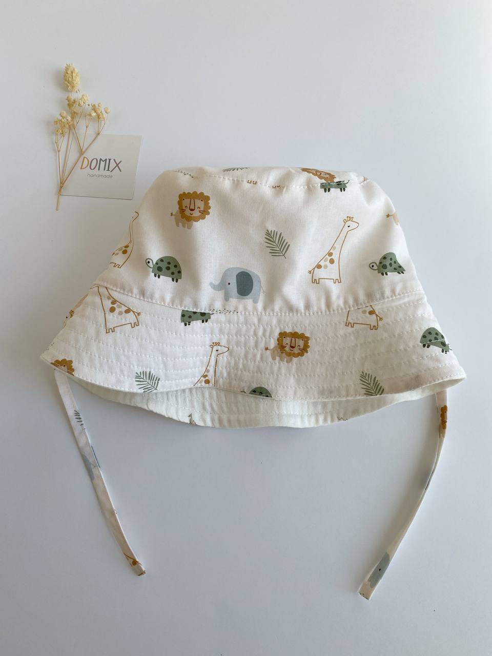 Chapeau de Soleil Réversible pour Bébé en Coton Fait Main – Édition Neutre Minimale