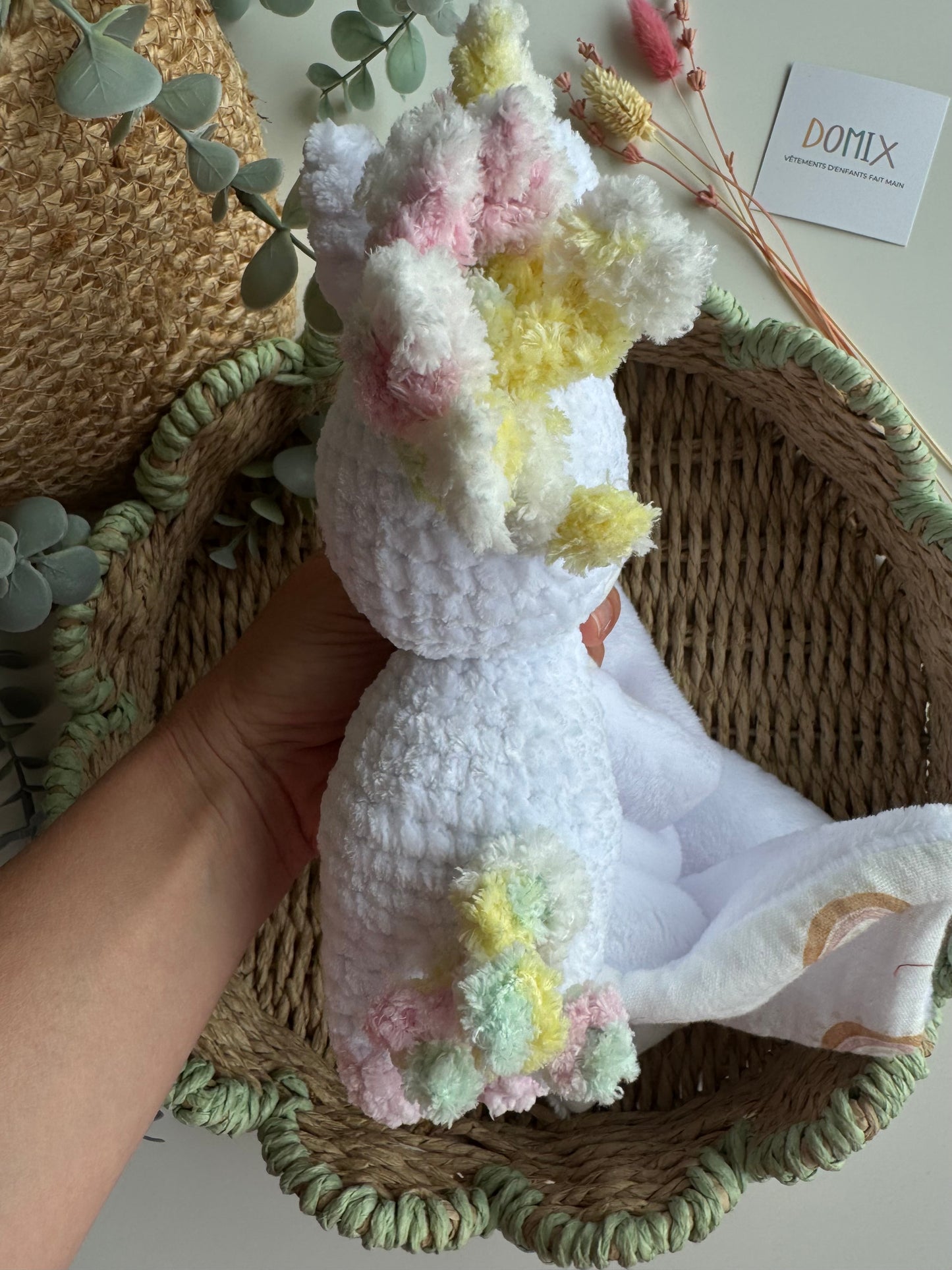 Unicorn Baby Lovey – Soft Comfort Toy with Muslin Blanket (CE Certified)