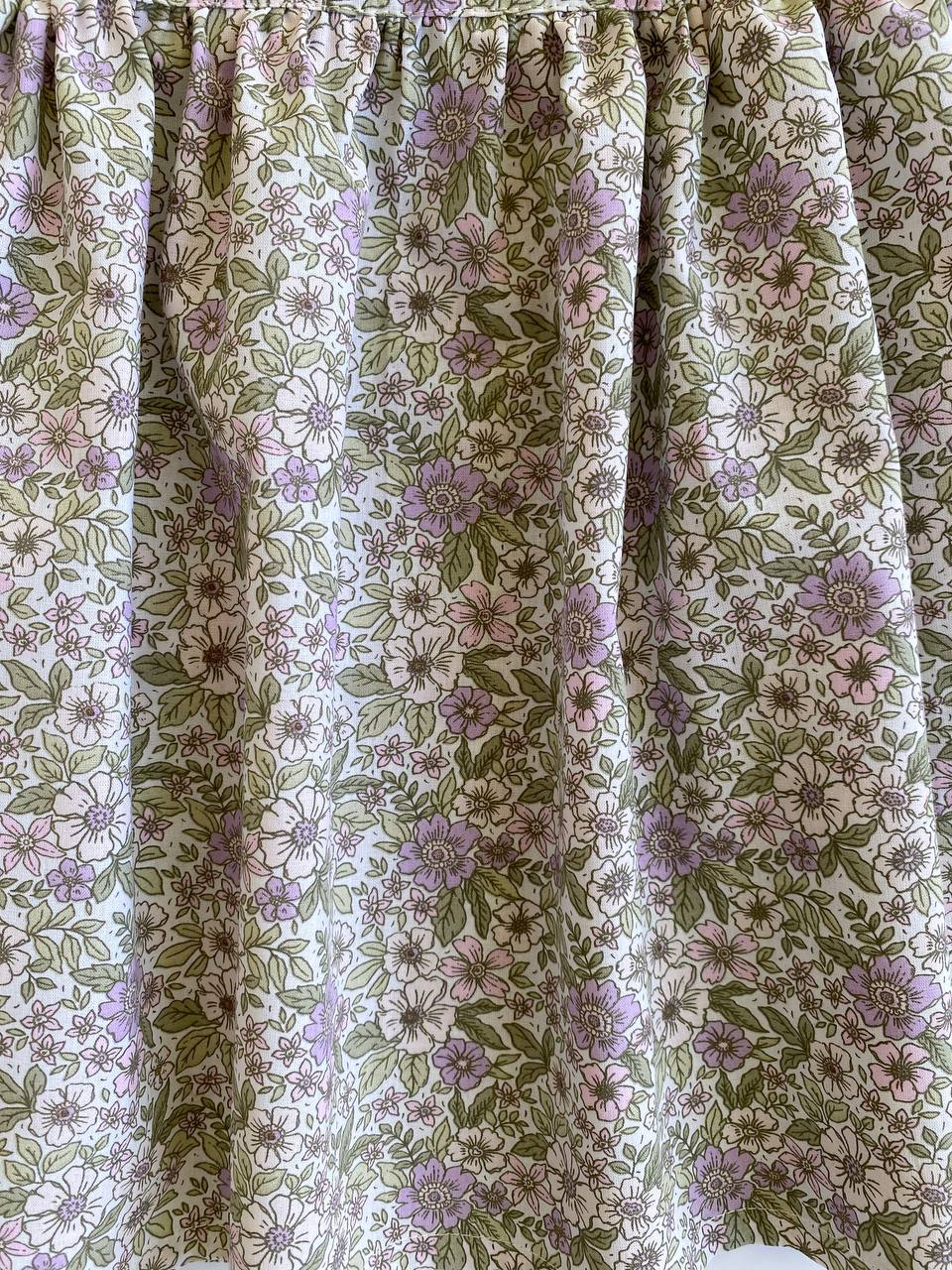 Cotton Floral Baby Dress with Muslin Collar (slippers is not included)