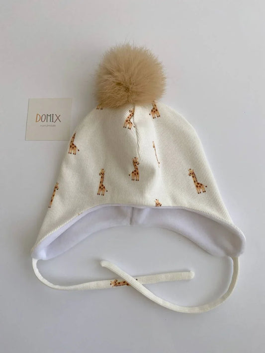 Baby Jersey Hat with Pom-Pom – Handmade - Domix