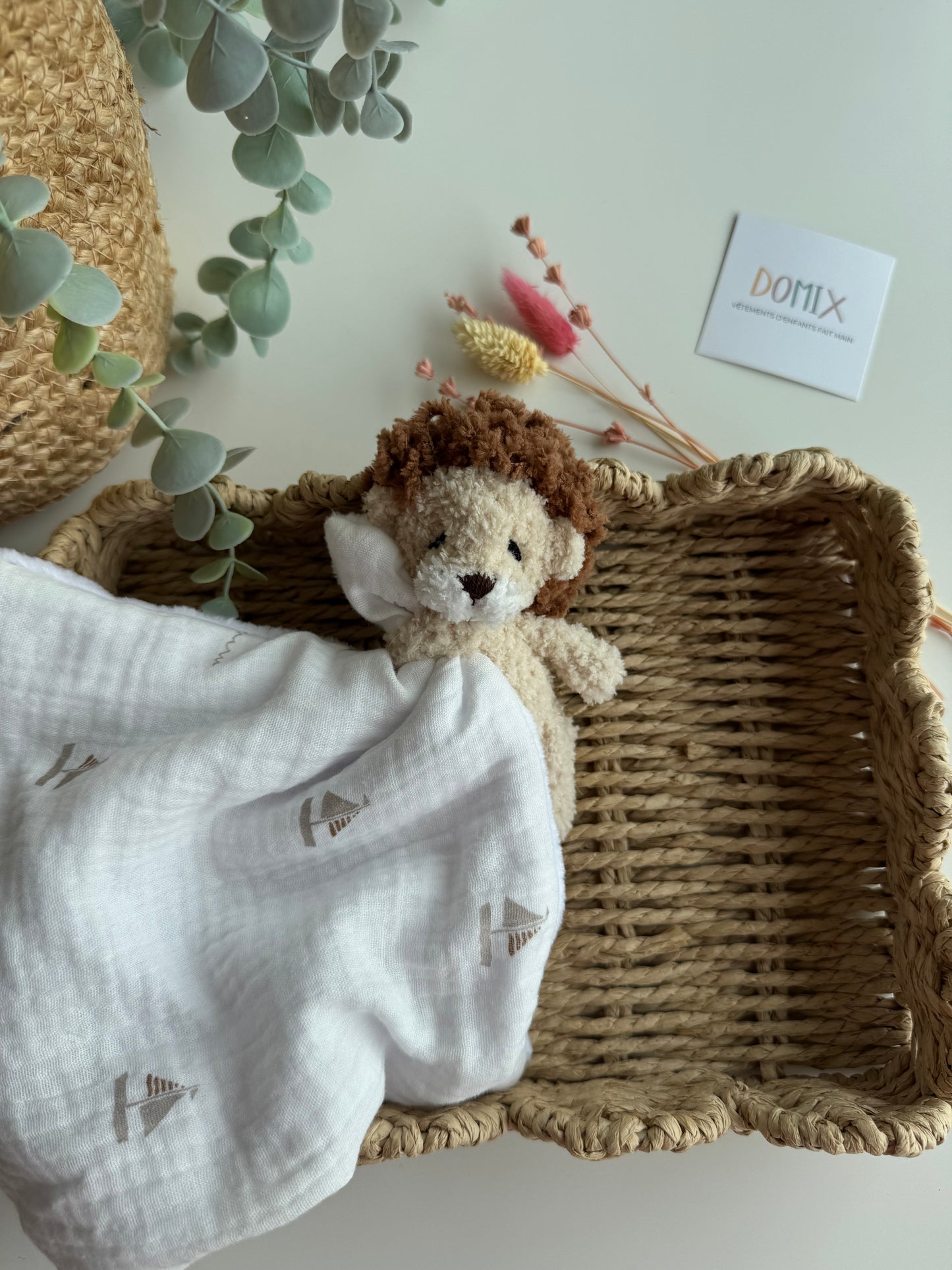 Lion Baby Lovey – Plush Toy with Muslin Comfort Blanket (CE Certified)