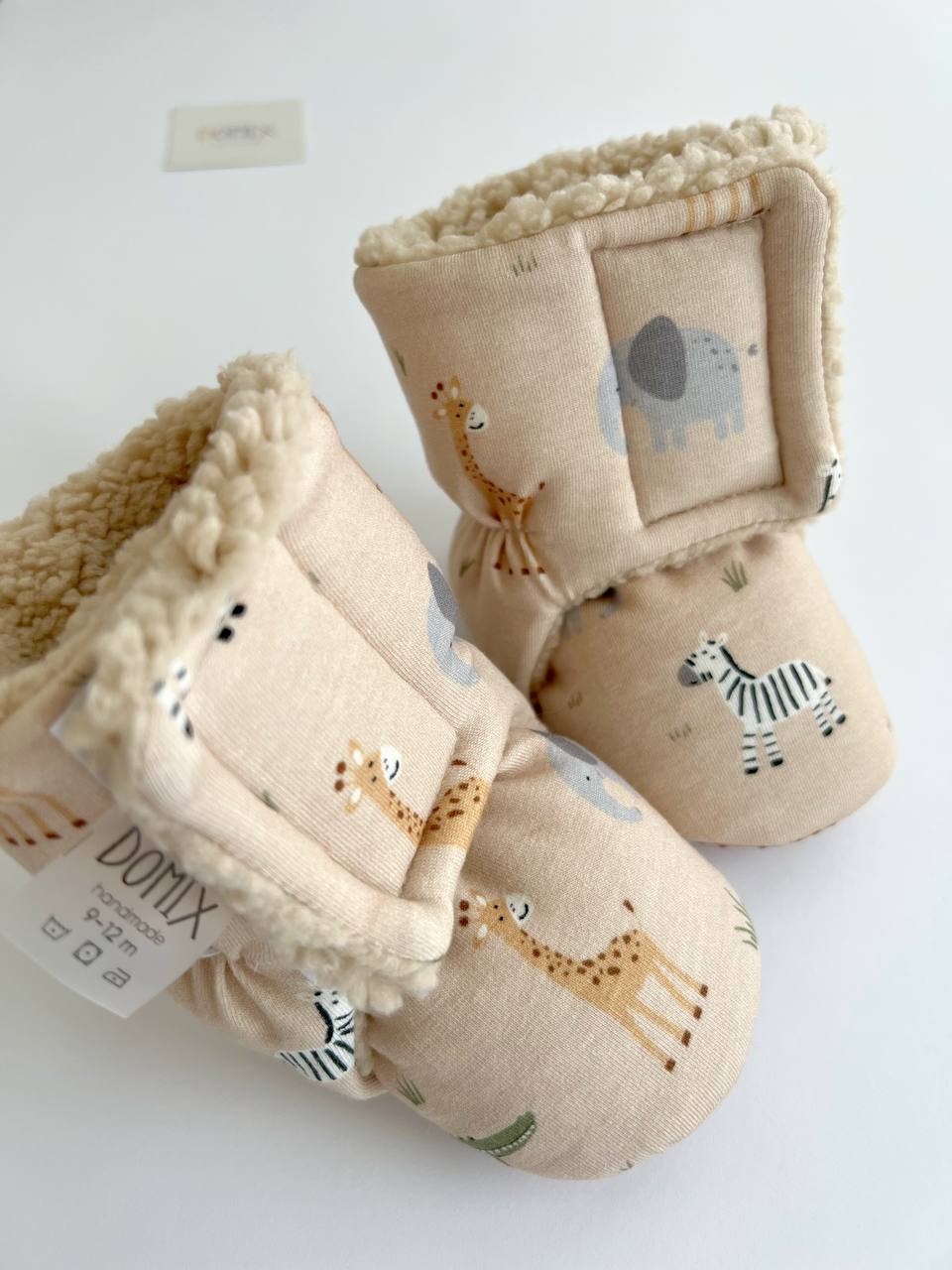 🐘 Safari Baby Booties – Warm & Safe Adventure Feet
