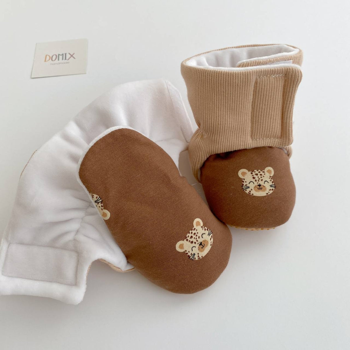 Pastel Floral Baby Booties – Handmade Warm Baby Shoes