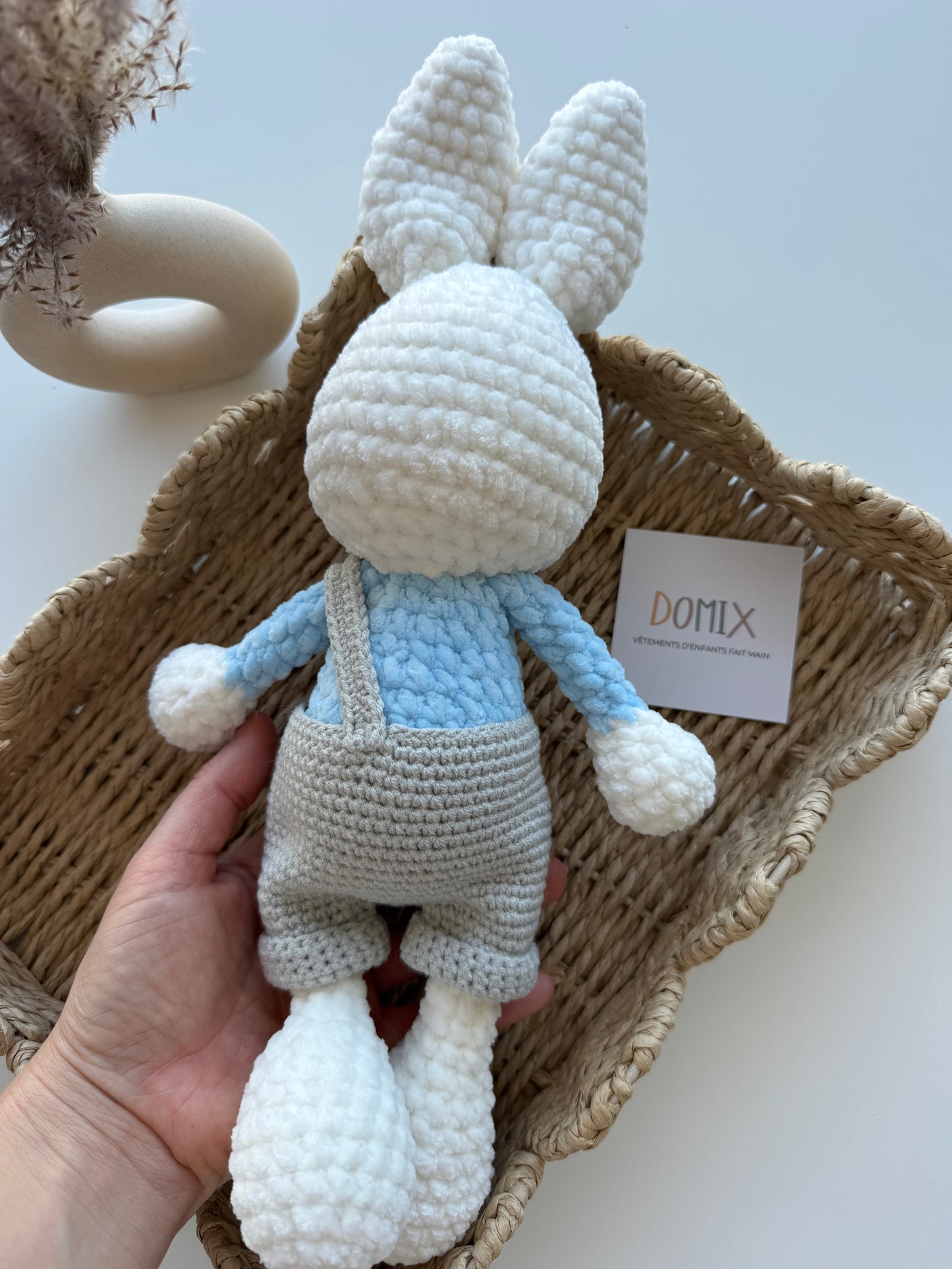 Handmade Bunny Plush Toy – Soft Baby Comforter (30 cm)