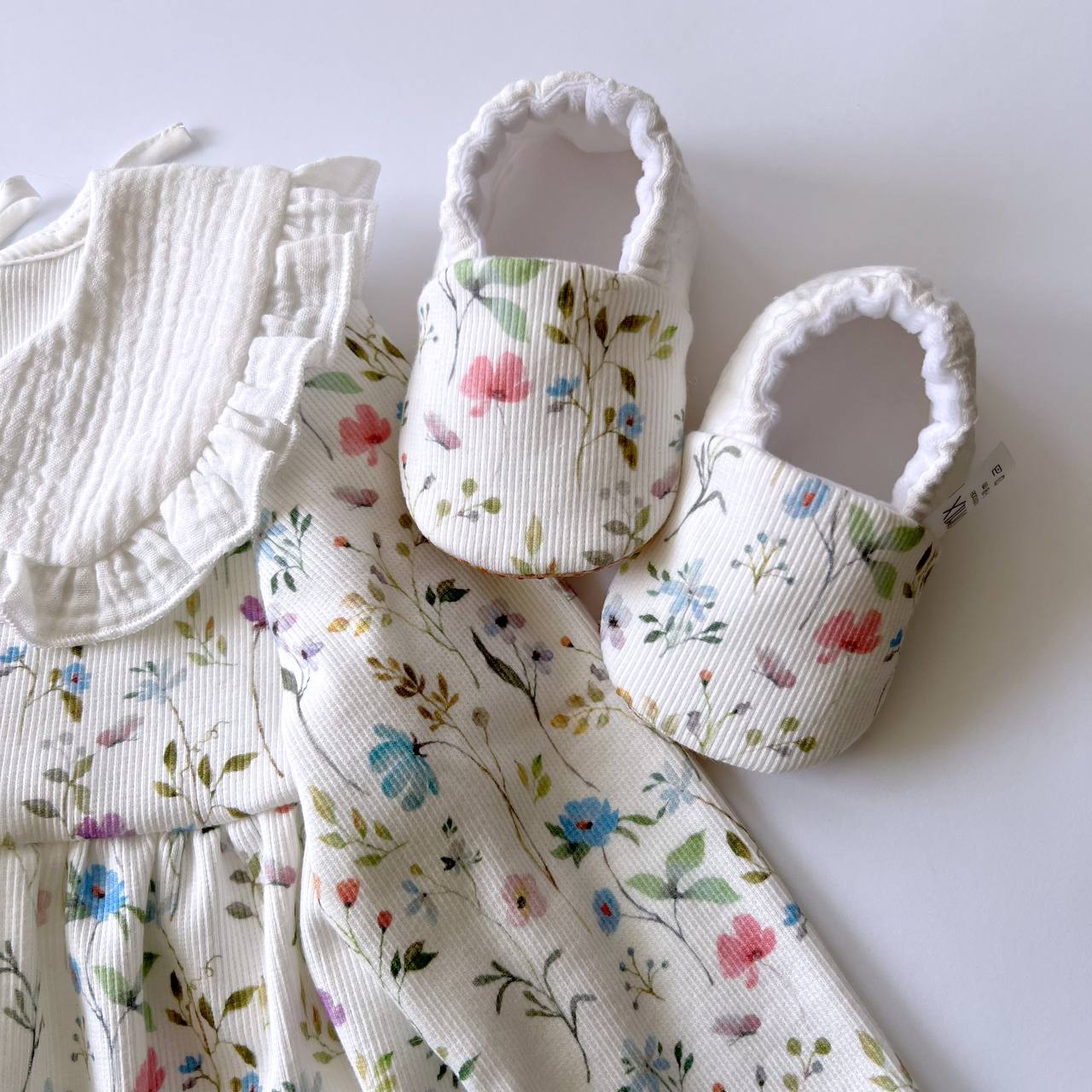Baby Slippers – Soft Floral Cotton