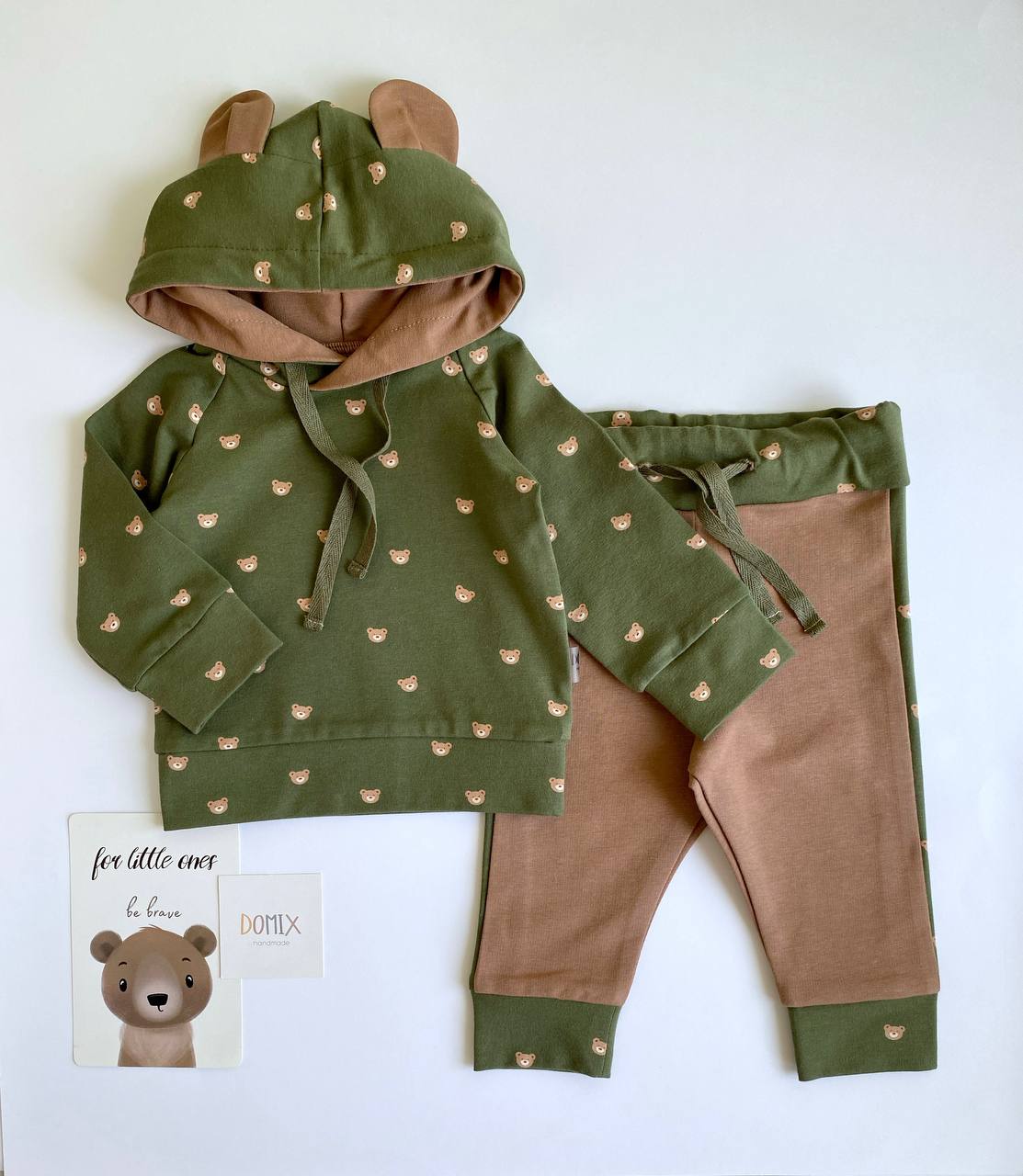 Baby Bear Hoodie & Pants Set – Handmade in Switzerland | Soft Cotton Outfit for Babies & Toddlers