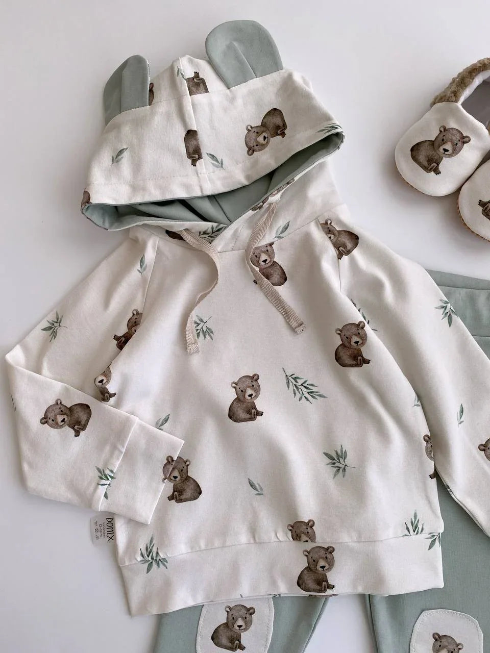 🧸 Bear Hoodie Set – Handmade Cozy Comfort - Domix