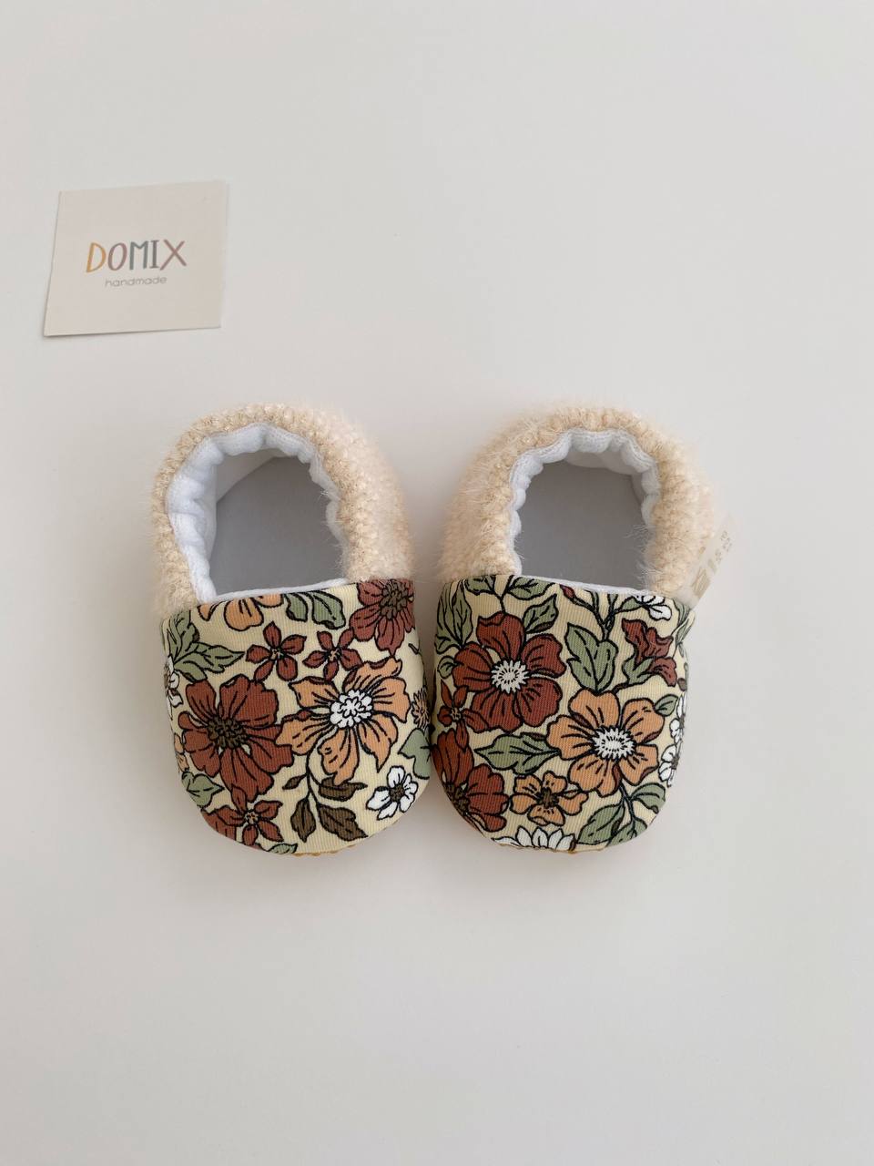 Floral Baby Slippers – Jersey & Velour