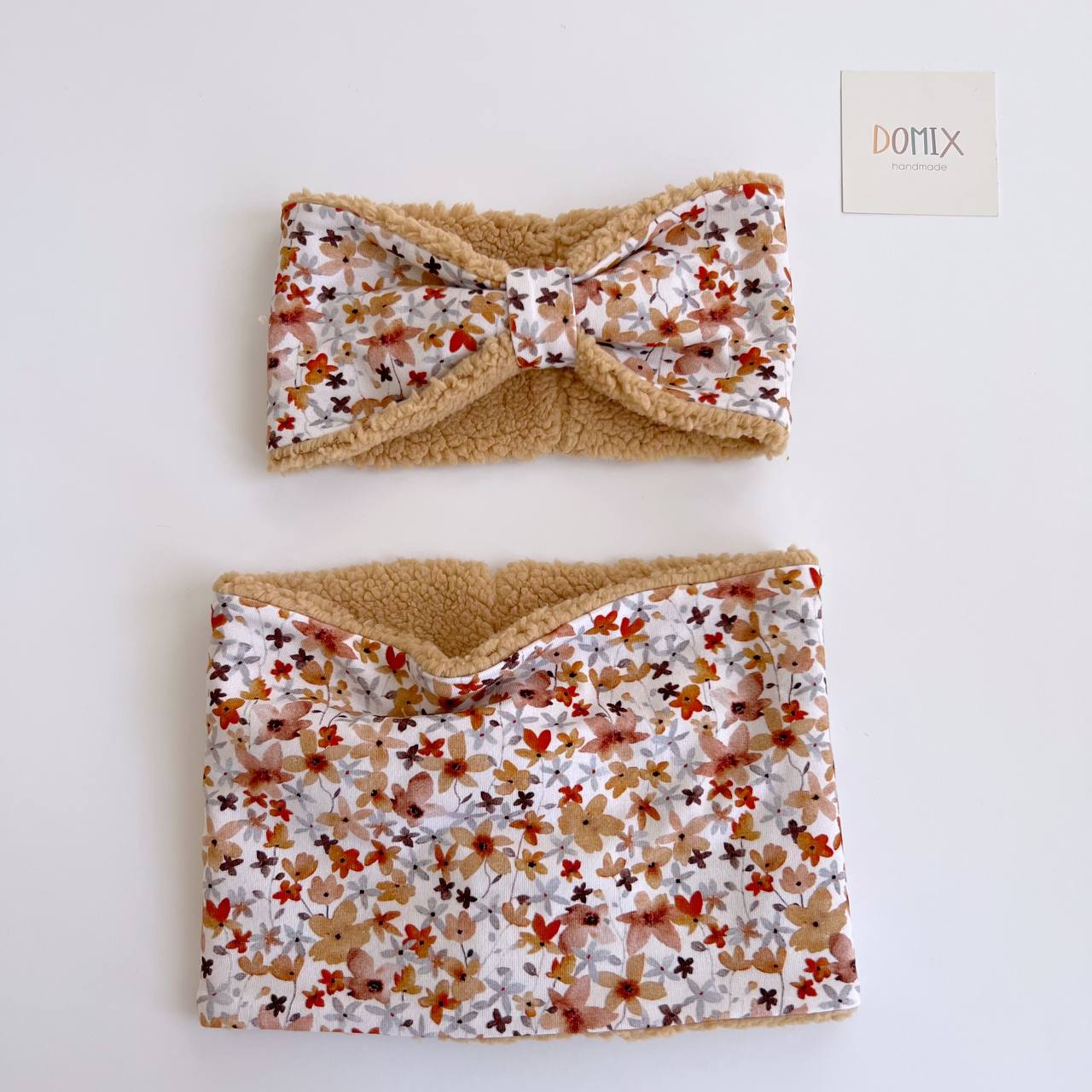 Handmade Baby Neck Warmer with Teddy Fleece