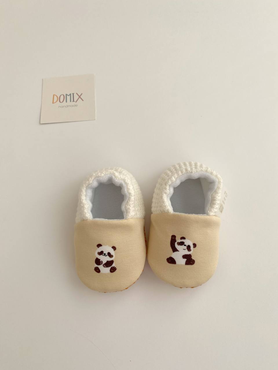 Panda Baby Slippers – Jersey & Velour