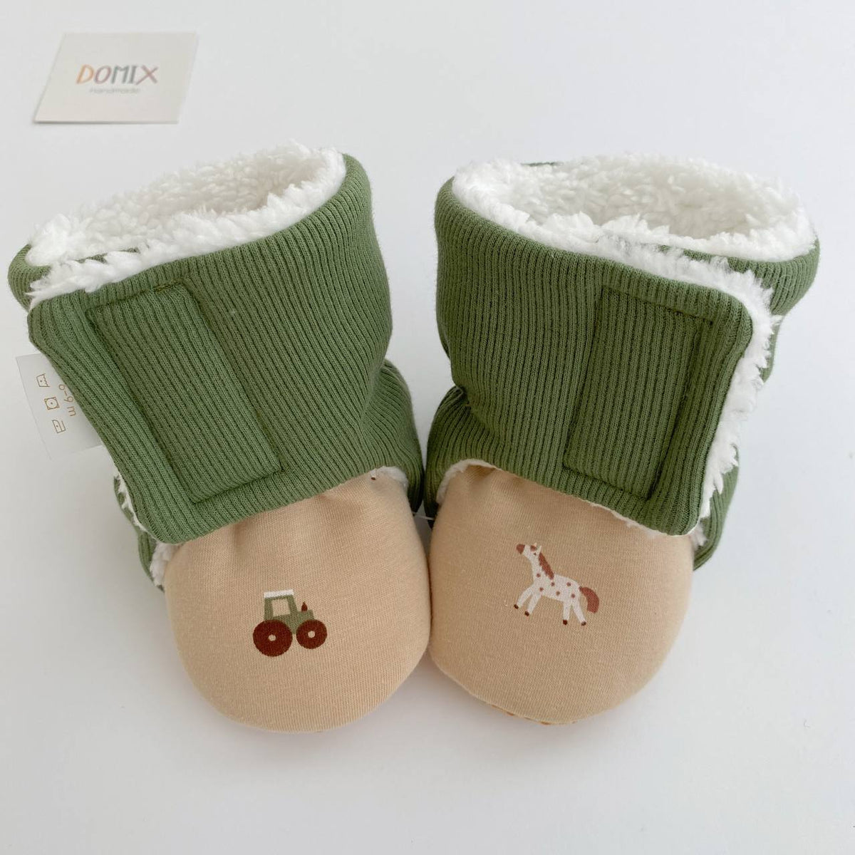 Farm Adventure Baby Booties – Warm Teddy-Lined Shoes