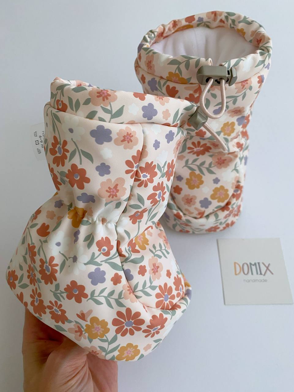 🌸 Floral Waterproof Booties – Handmade Weatherproof Warmth - Domix