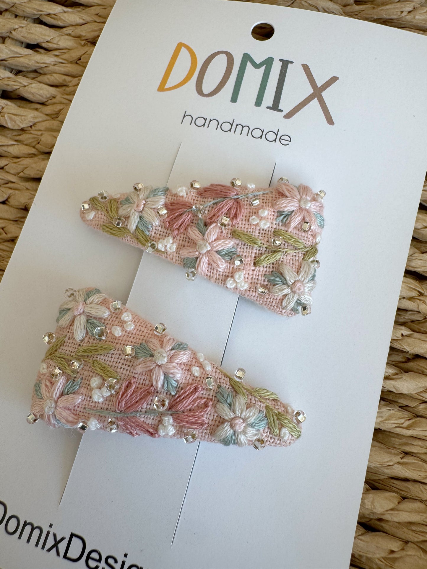 Handcrafted Beaded & Embroidered Hair Clips – Set of 2