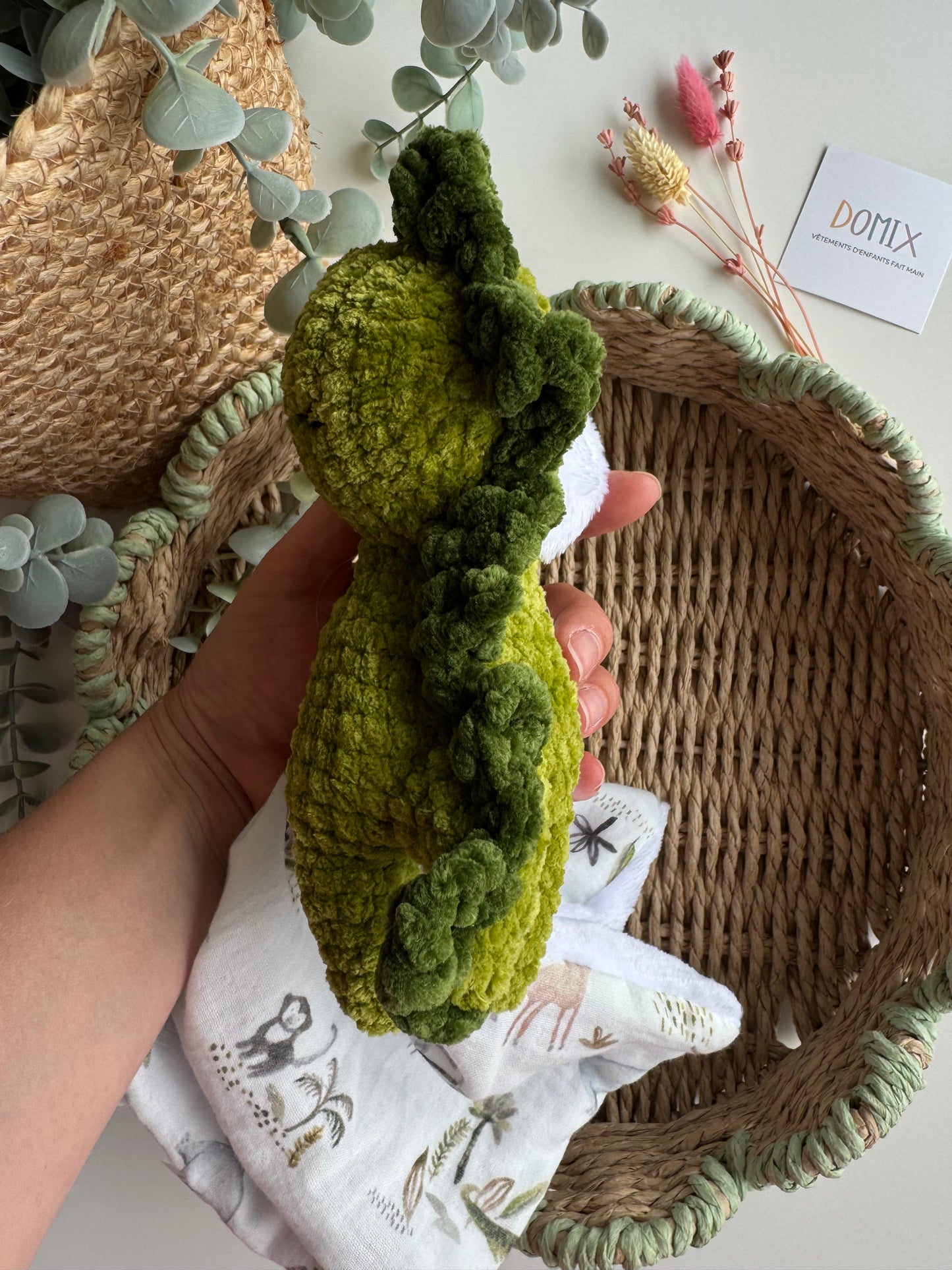 Dinosaur Baby Lovey – Soft Comfort Toy with Muslin Blanket (CE Certified)