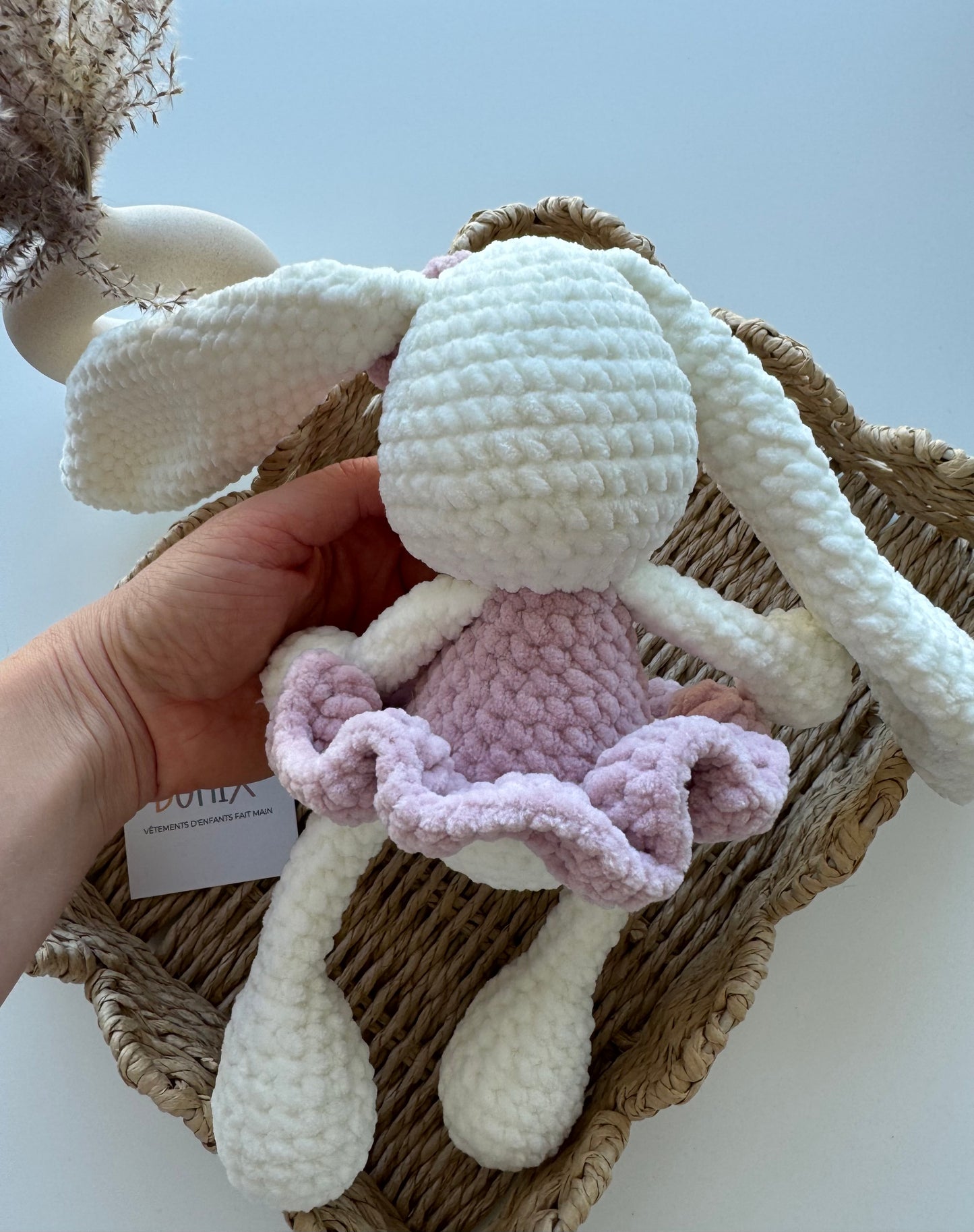 Bunny Plush Toy with Pink Dress – Soft Baby Comforter (30 cm)