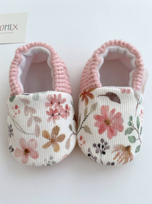 Floral Baby Slippers – Handmade Soft Baby Shoes