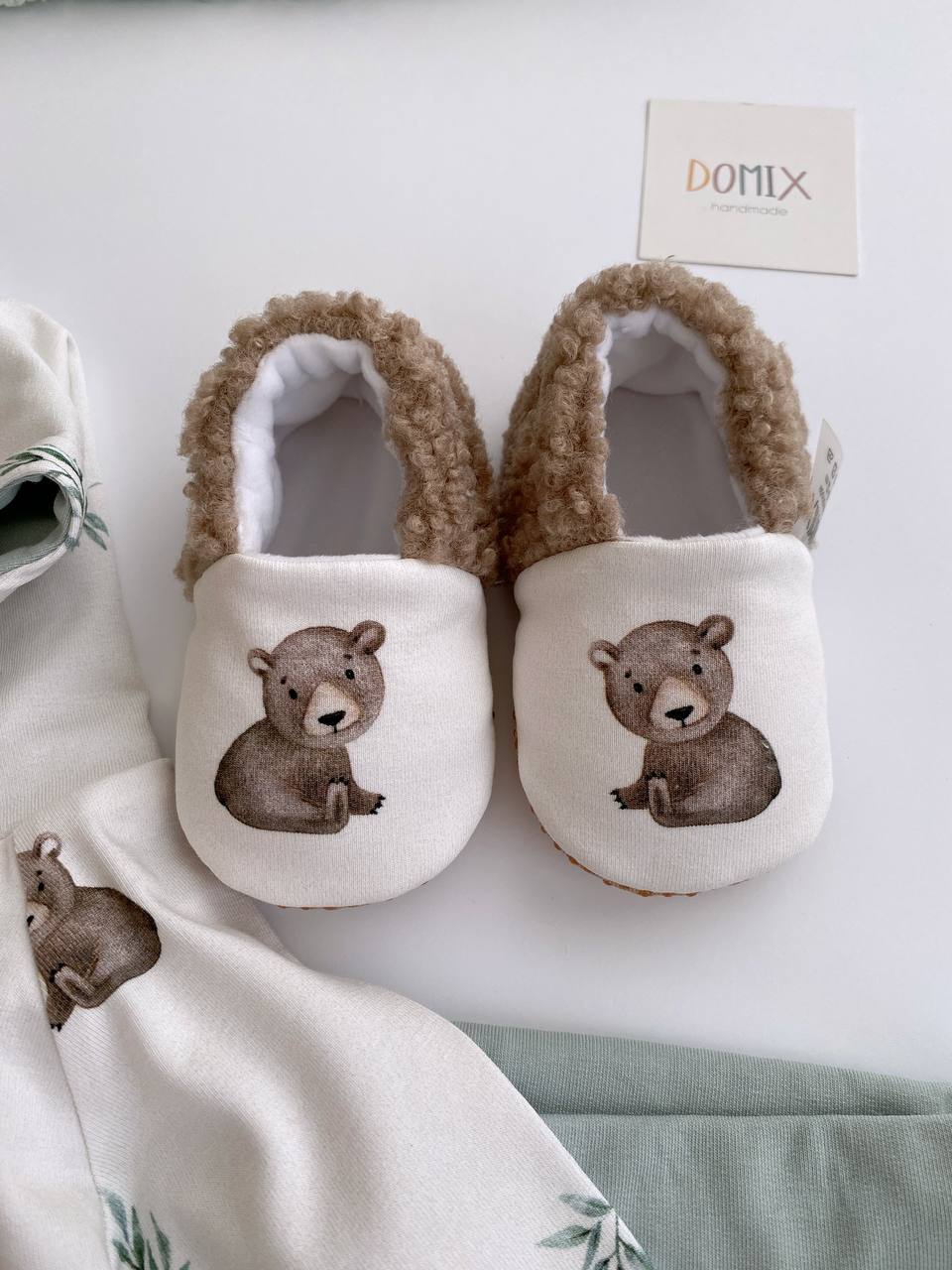 Bear Baby Slippers – Soft Handmade Warmth