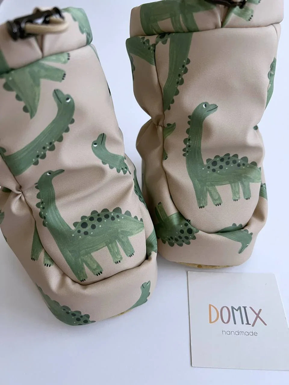 Waterproof Dinosaur Booties – Warm, Soft & Handmade - Domix
