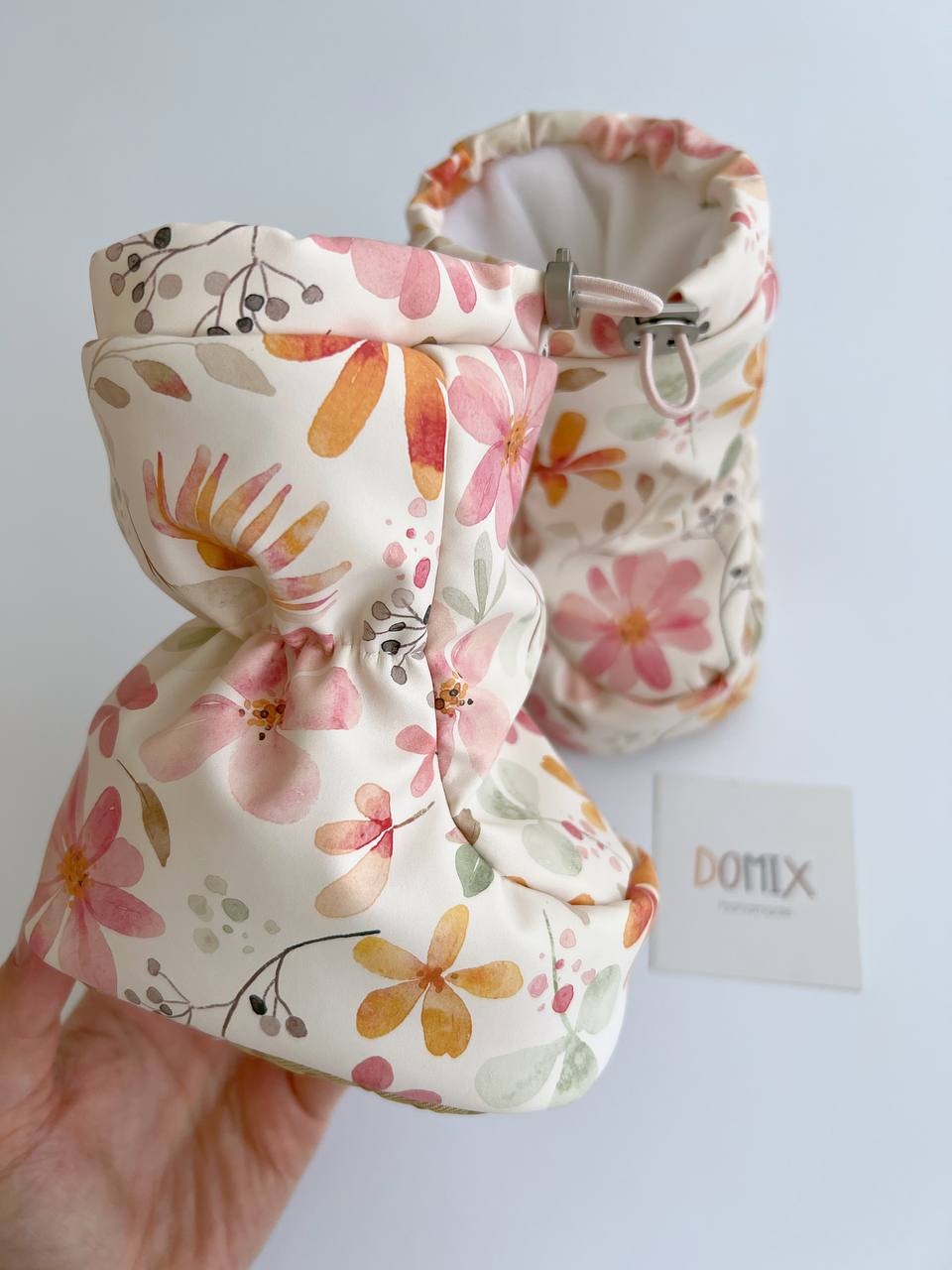 🌸 Floral Waterproof Booties – Handmade Weatherproof Warmth