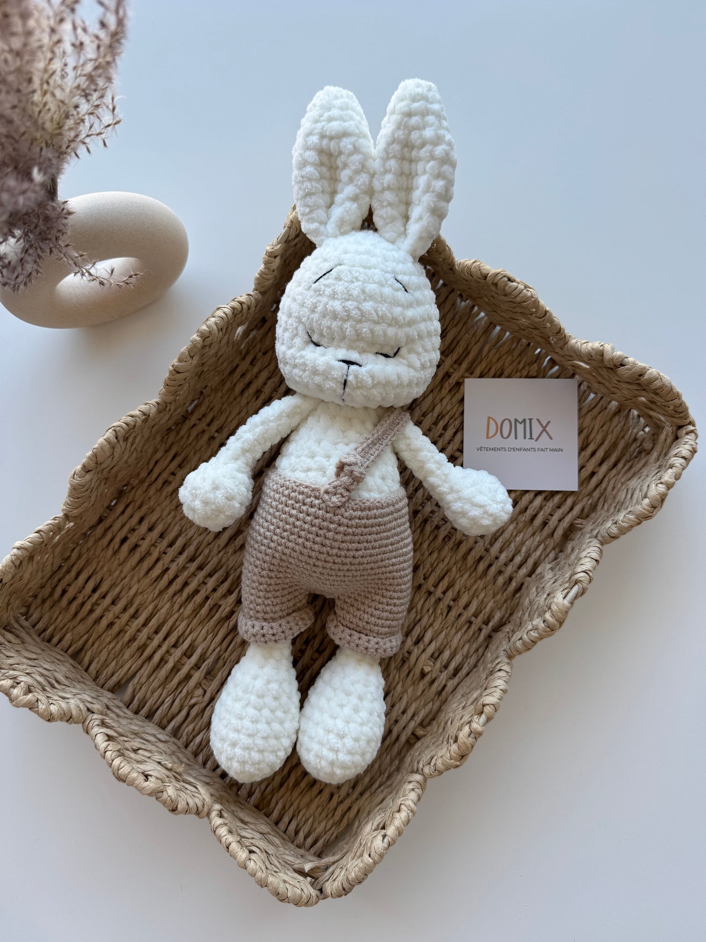 Handmade Bunny Plush Toy – Soft Baby Comforter (30 cm)