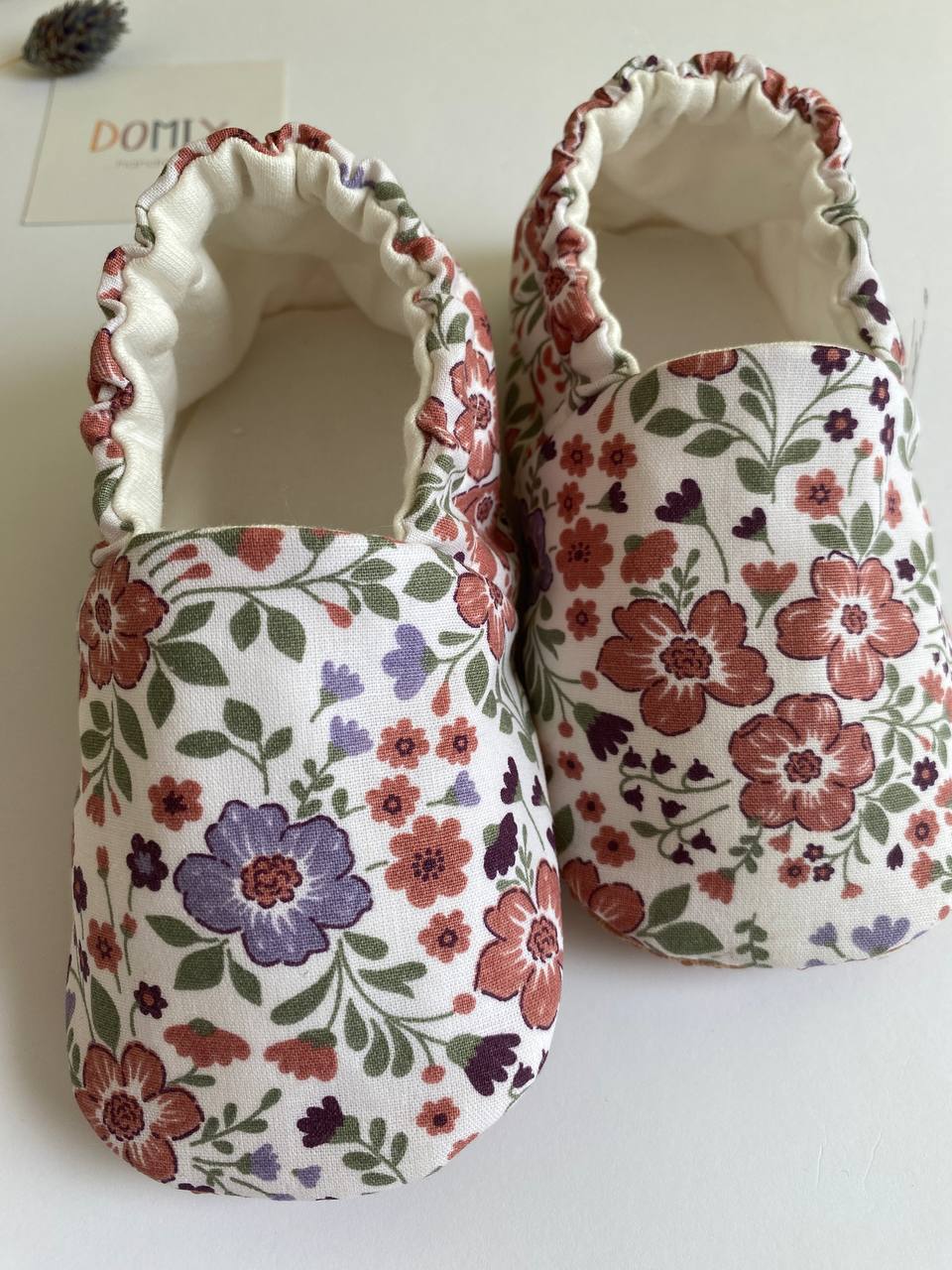 Handmade Cotton Baby & Toddler Slippers – Floral Edition