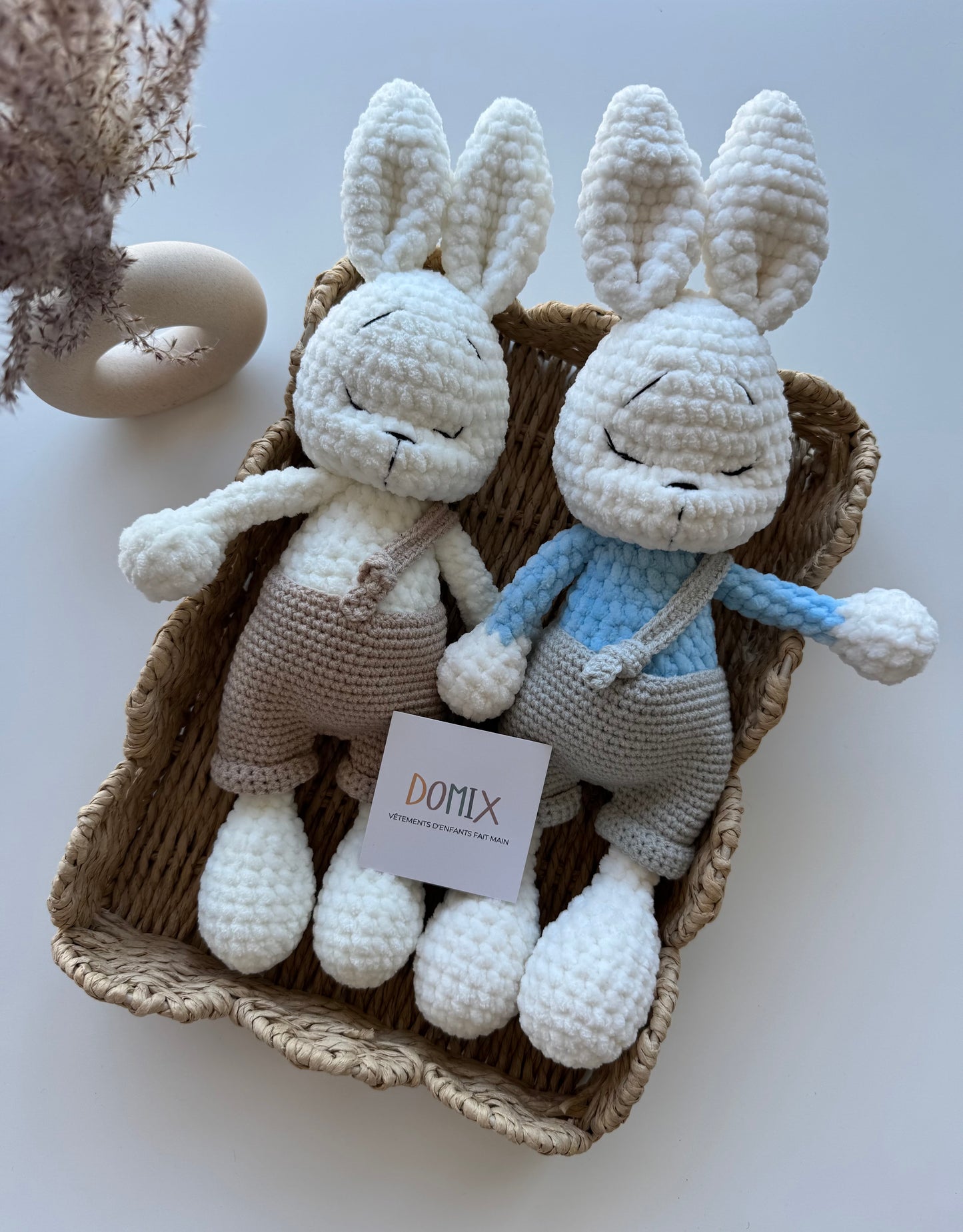 Handmade Bunny Plush Toy – Soft Baby Comforter (30 cm)
