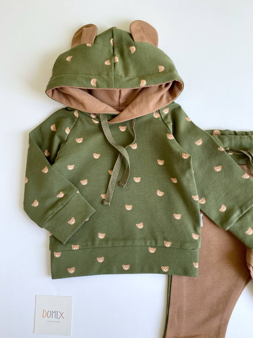 Baby Bear Hoodie & Pants Set – Handmade in Switzerland | Soft Cotton Outfit for Babies & Toddlers