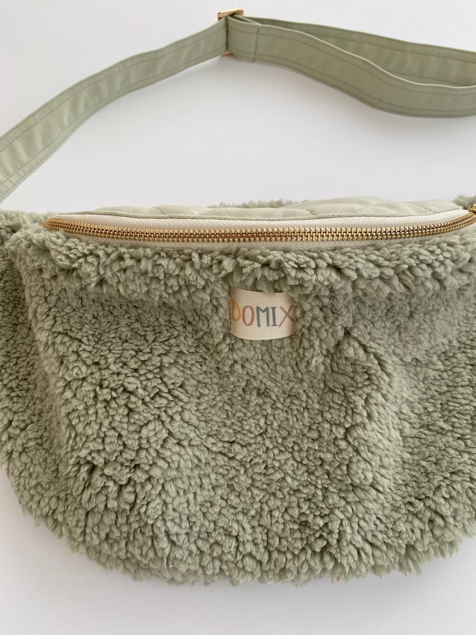 Blush Green Teddy Fanny Pack – Handmade by DOMIX