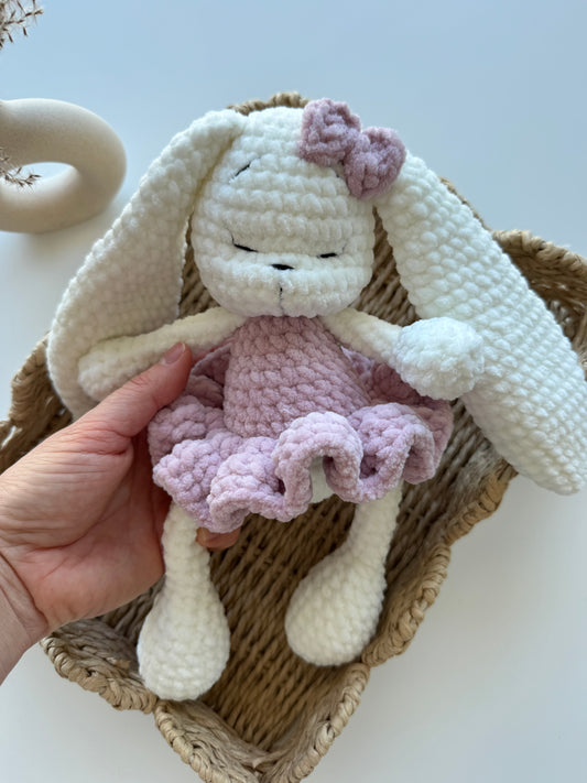 Bunny Plush Toy with Pink Dress – Soft Baby Comforter (30 cm)