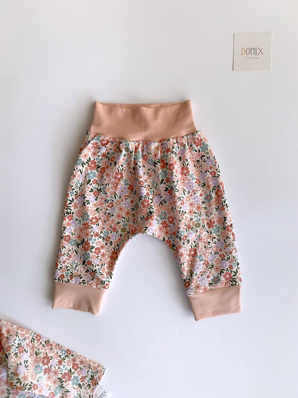 Handmade Baby Jersey Set – Floral Bodysuit & Pants