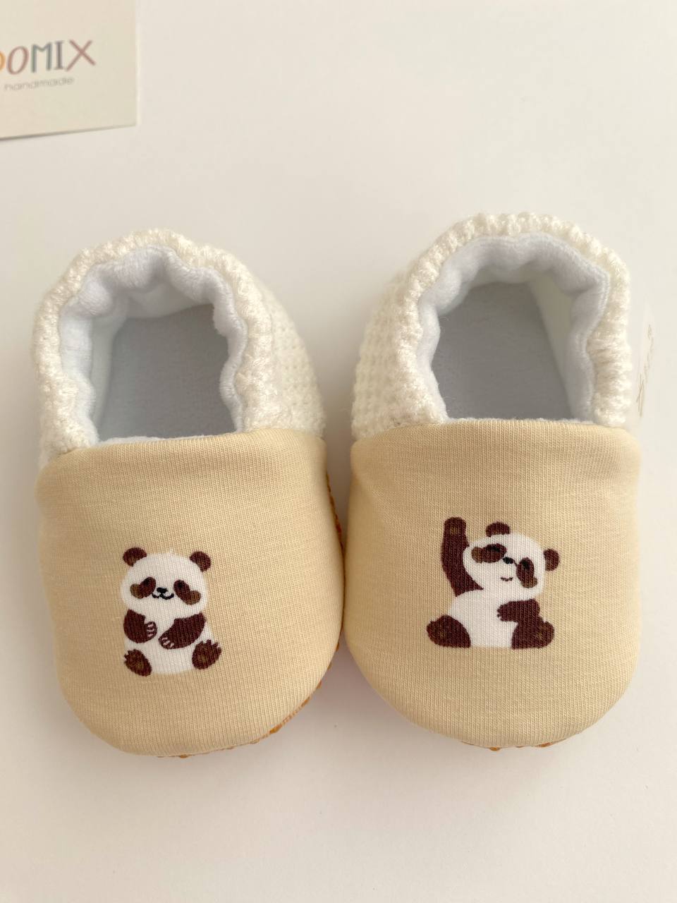 Panda Baby Slippers – Jersey & Velour