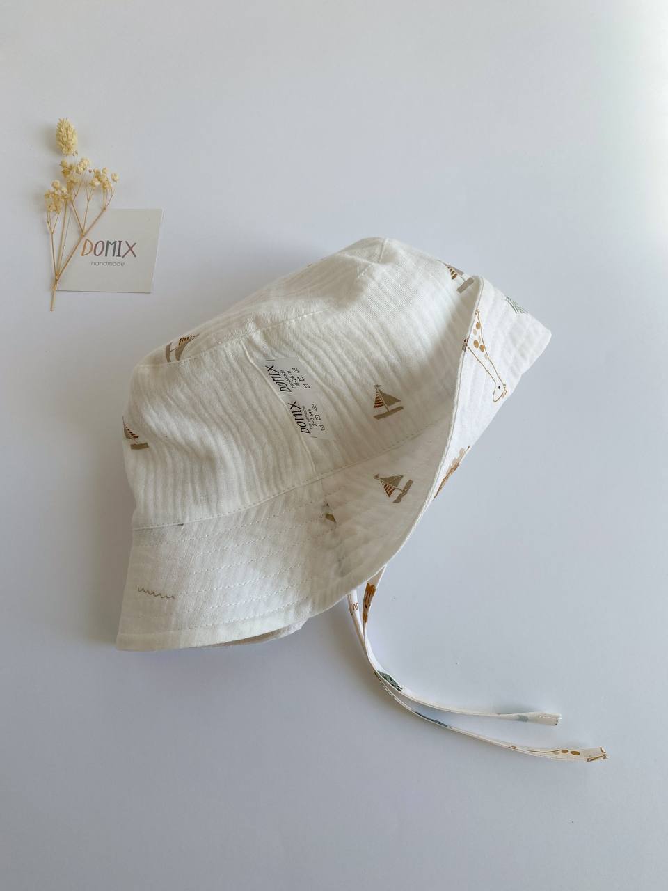 Chapeau de Soleil Réversible pour Bébé en Coton Fait Main – Édition Neutre Minimale