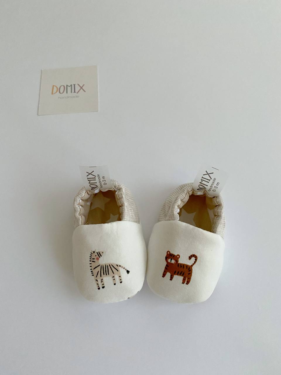 Zebra & Tiger Baby Slippers – Soft, Cozy & Handmade - Domix