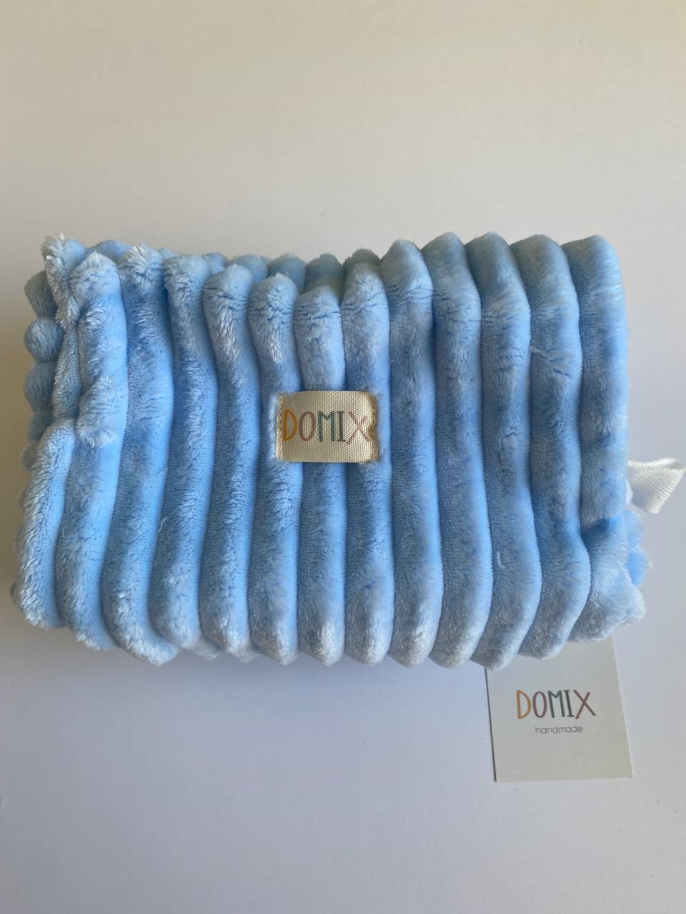 Blue Velvet Cosmetic Bag – Soft Makeup Pouch with Waterproof Lining | DOMIX