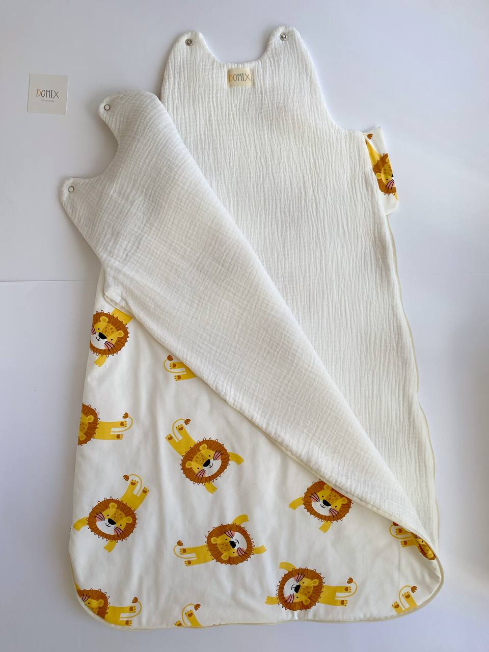 Handmade Baby Sleep Sack – Cotton Sleeping Bag with Lion Print