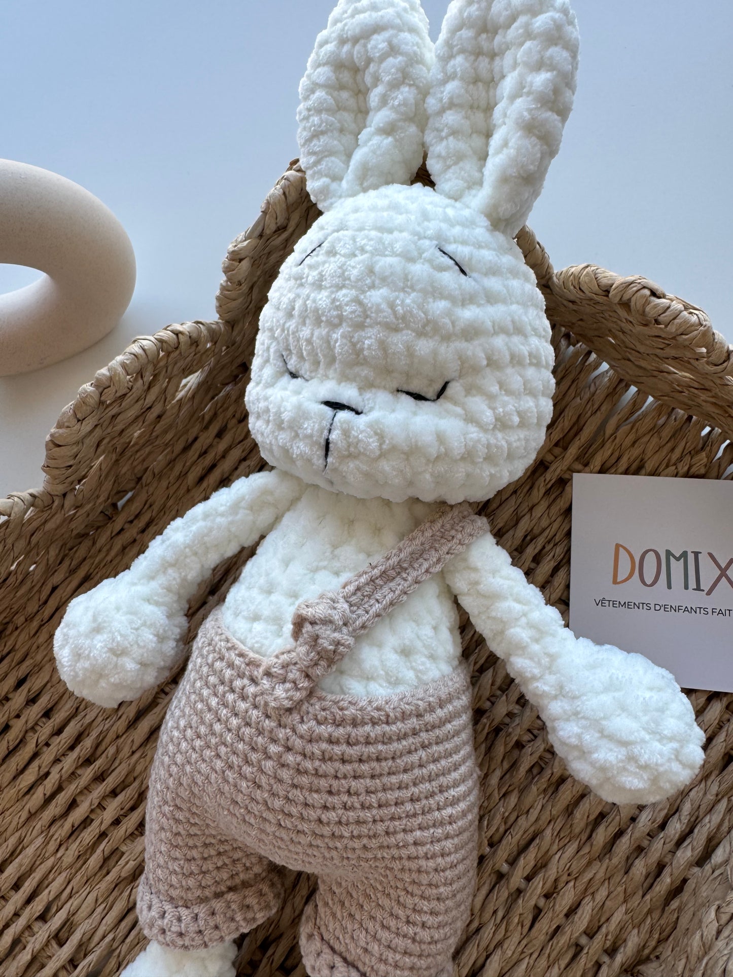 Handmade Bunny Plush Toy – Soft Baby Comforter (30 cm)