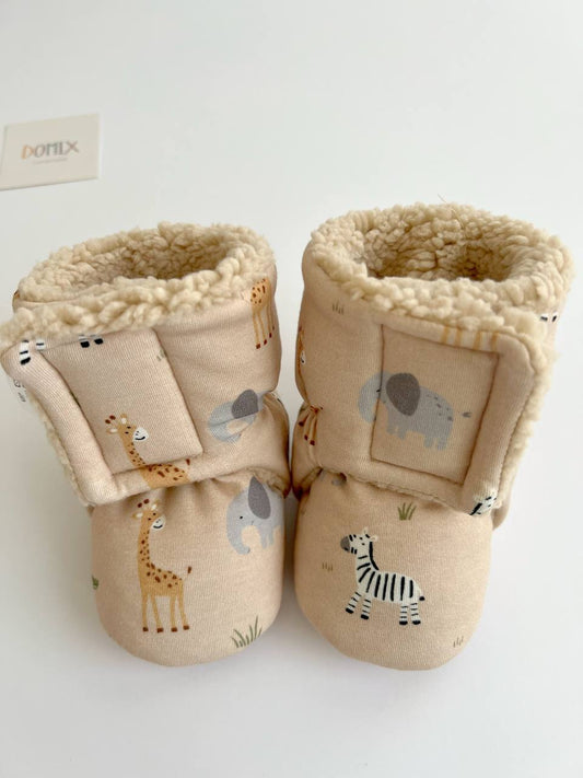 🐘 Safari Baby Booties – Warm & Safe Adventure Feet - Domix