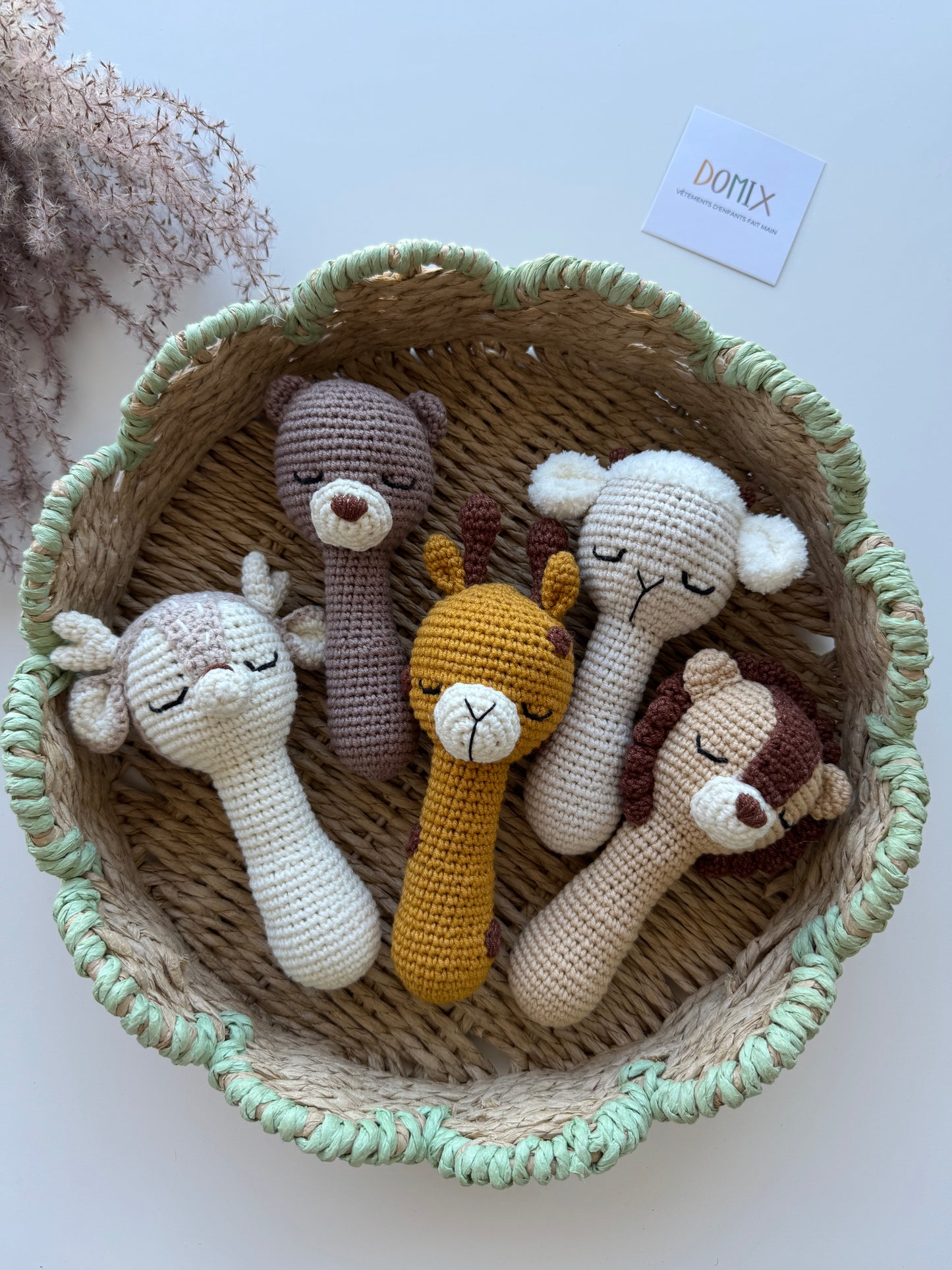 Handmade Animal Rattle – Cotton Crochet Baby Toy