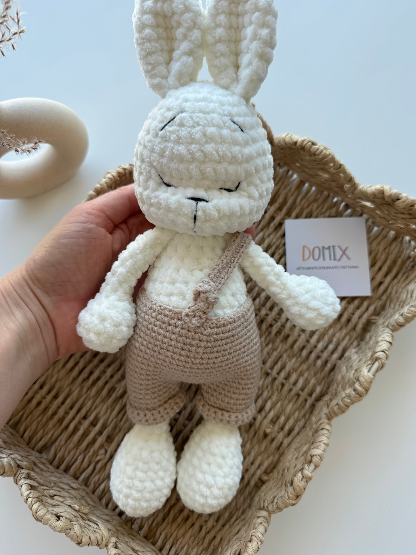Handmade Bunny Plush Toy – Soft Baby Comforter (30 cm)