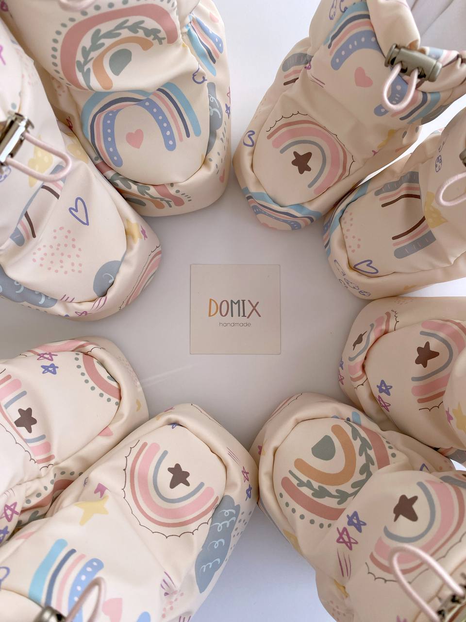 Waterproof Rainbow Booties – Warm, Soft & Handmade - Domix