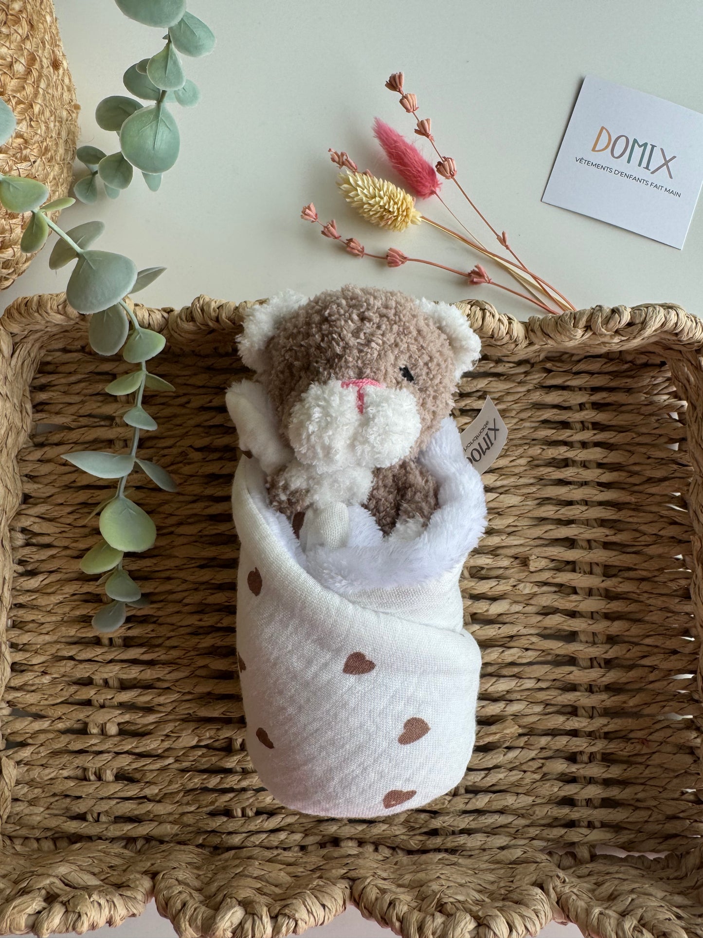 Cat Baby Lovey – Plush Toy with Muslin Comfort Blanket (CE Certified)