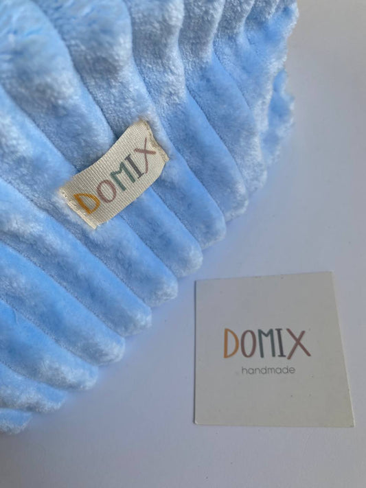Blue Velvet Cosmetic Bag – Soft Makeup Pouch with Waterproof Lining | DOMIX