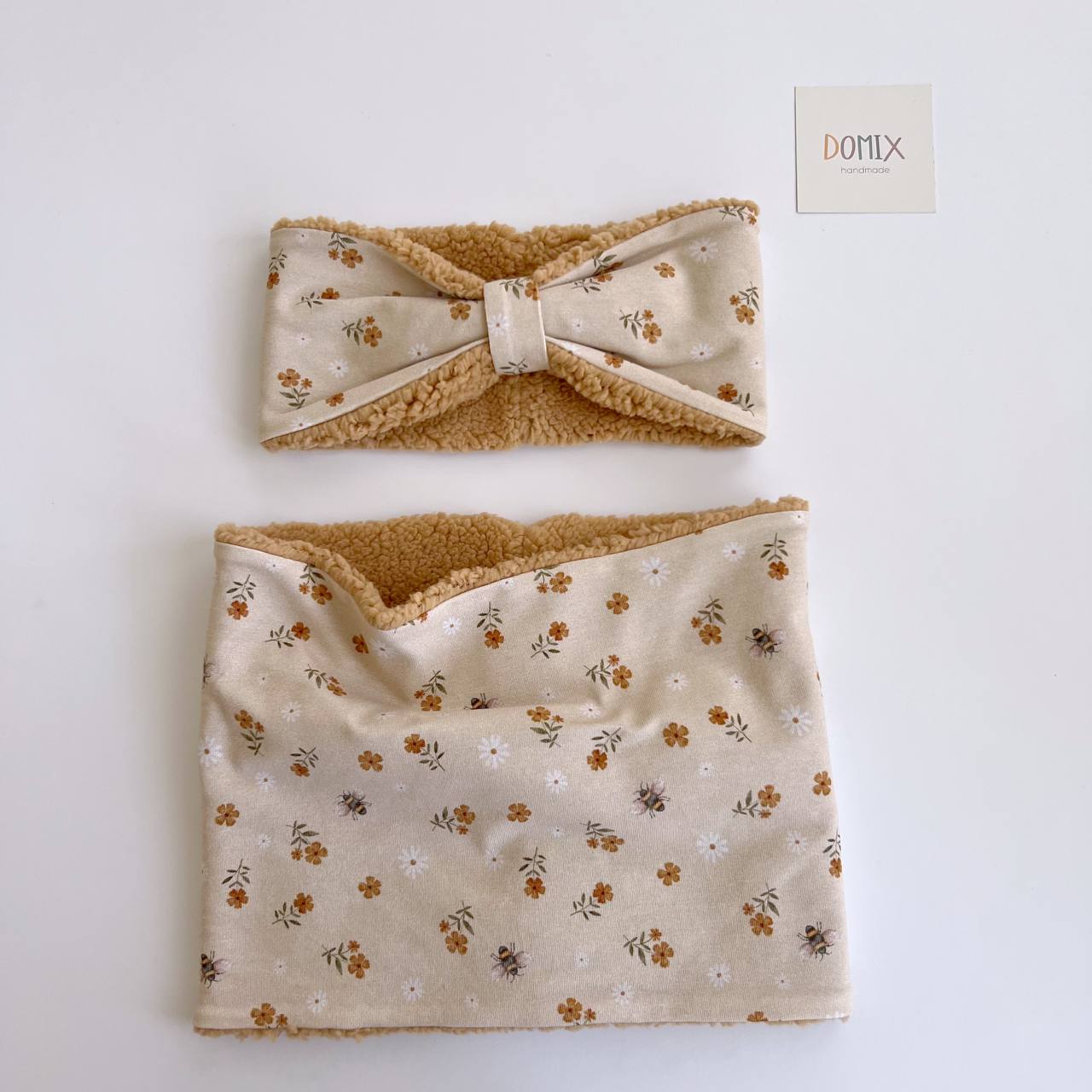Soft Baby Neck Warmer – Floral & Fleece - Domix