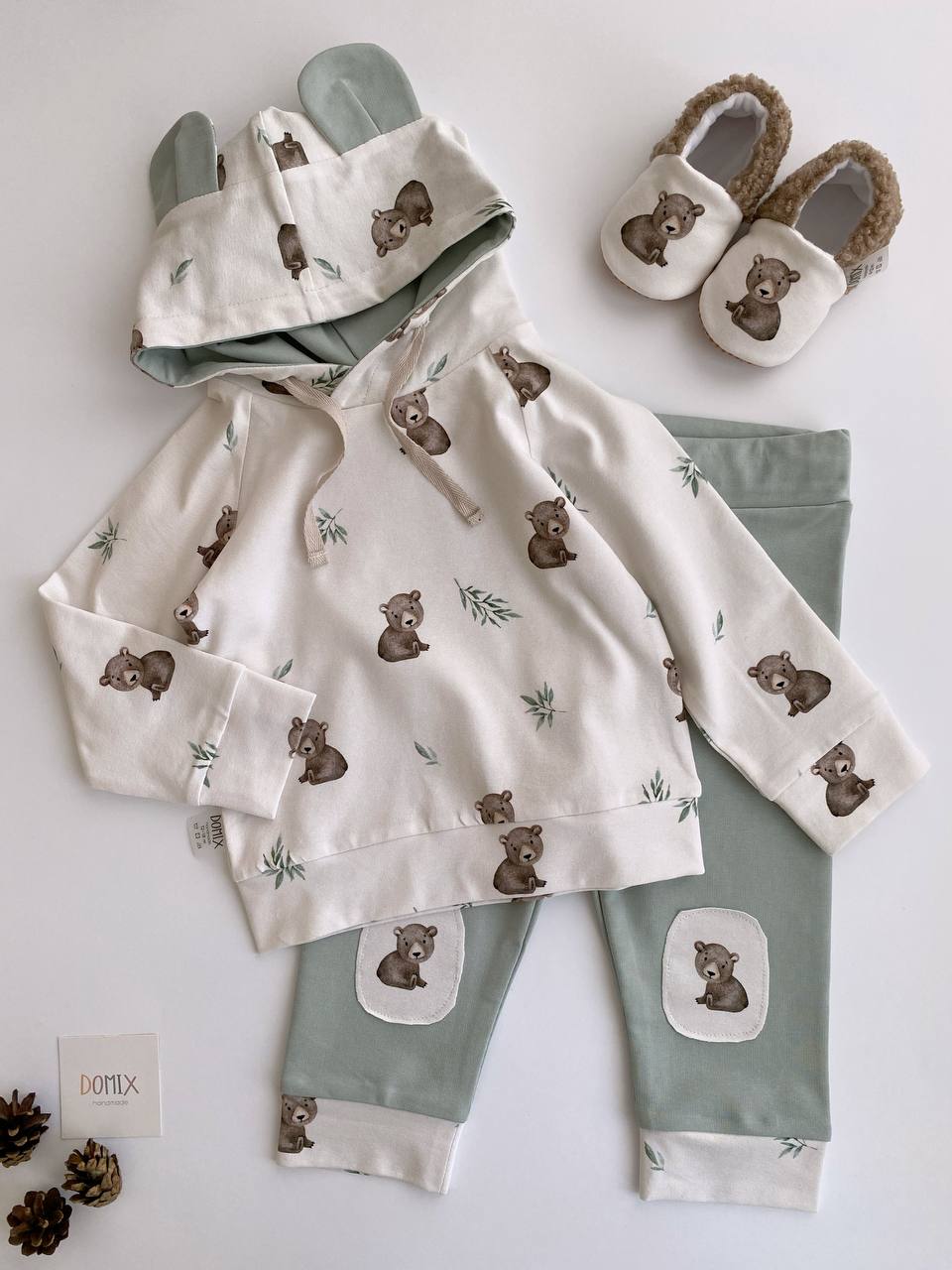 🧸 Bear Hoodie Set – Handmade Cozy Comfort