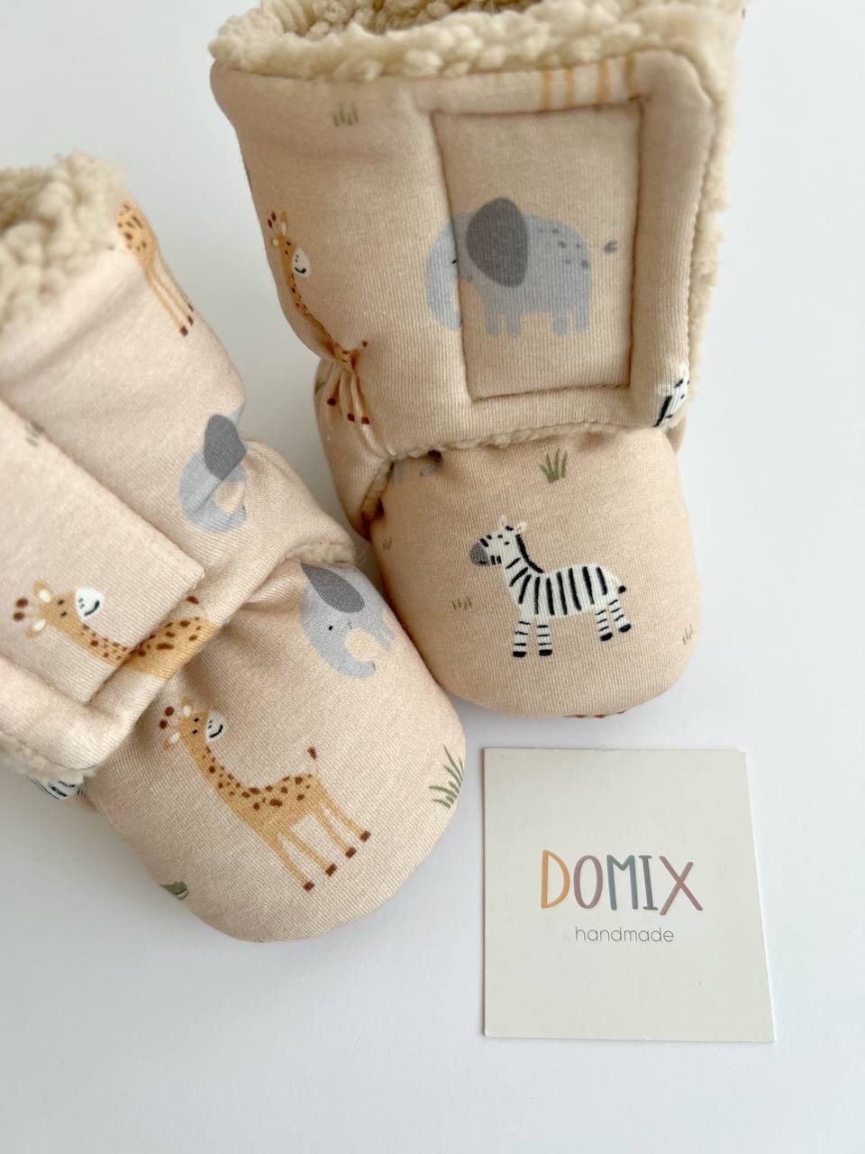 🐘 Safari Baby Booties – Warm & Safe Adventure Feet