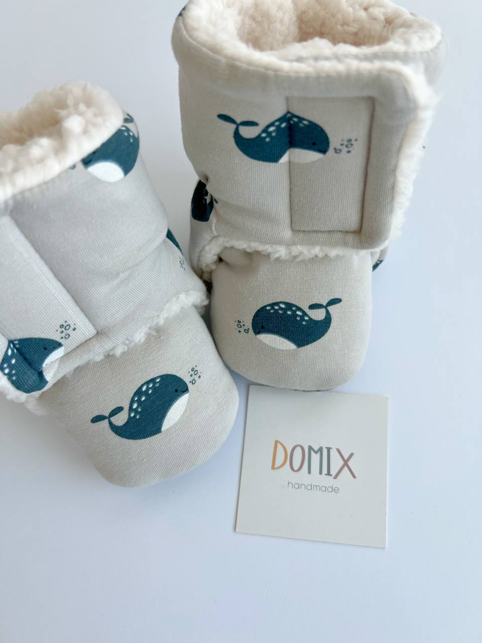 Whale Baby Booties – Handmade Warm Booties for Babies (0–24 months)