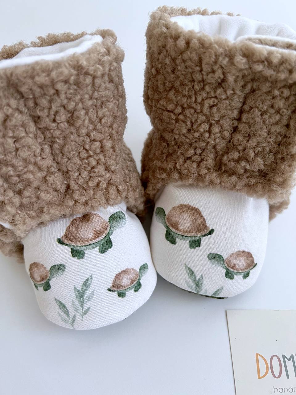 Turtle Baby Booties – Handmade Warm Booties for Babies (0–24 months)