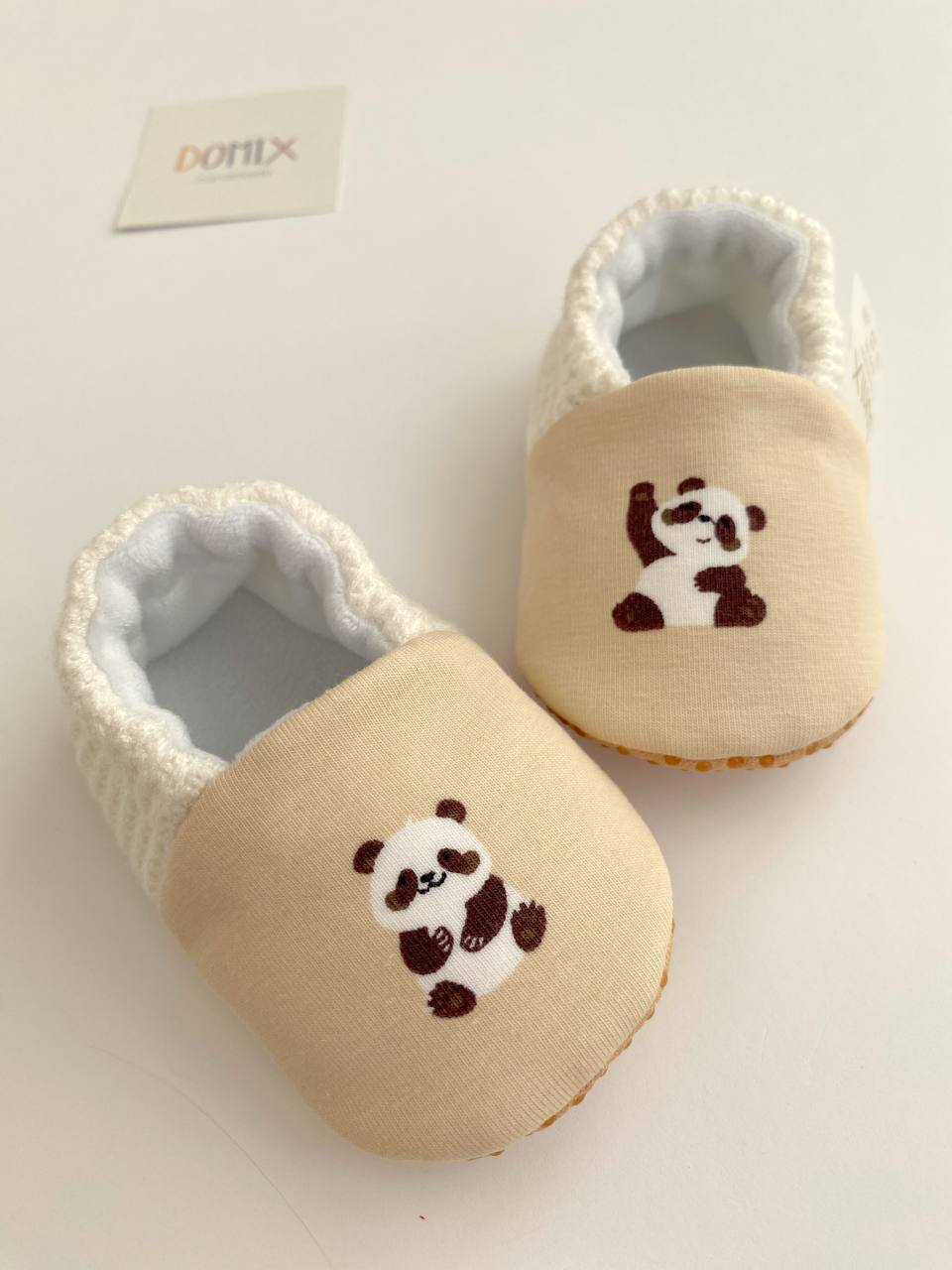 Panda Baby Slippers – Jersey & Velour