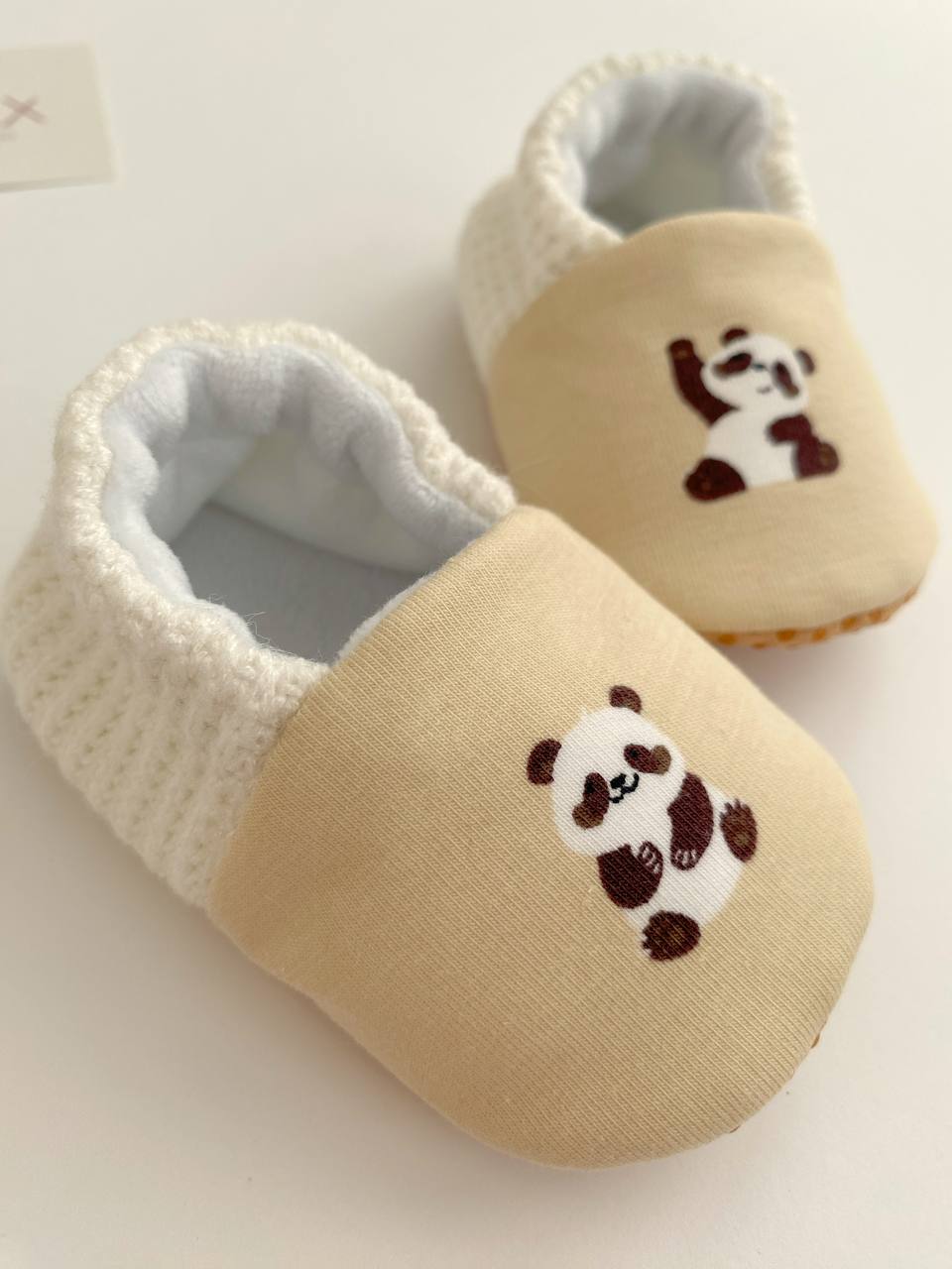 Panda Baby Slippers – Jersey & Velour