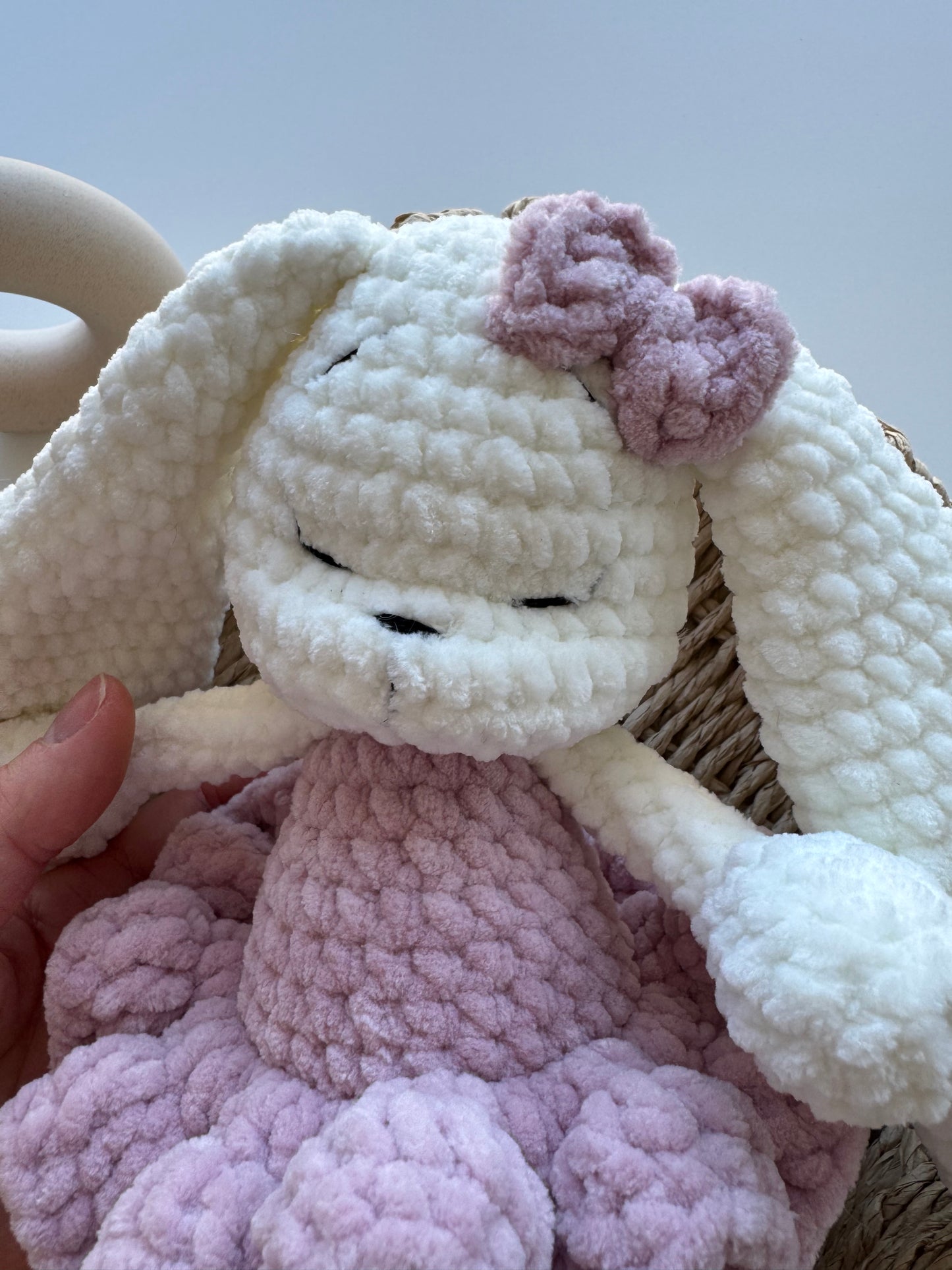 Bunny Plush Toy with Pink Dress – Soft Baby Comforter (30 cm)